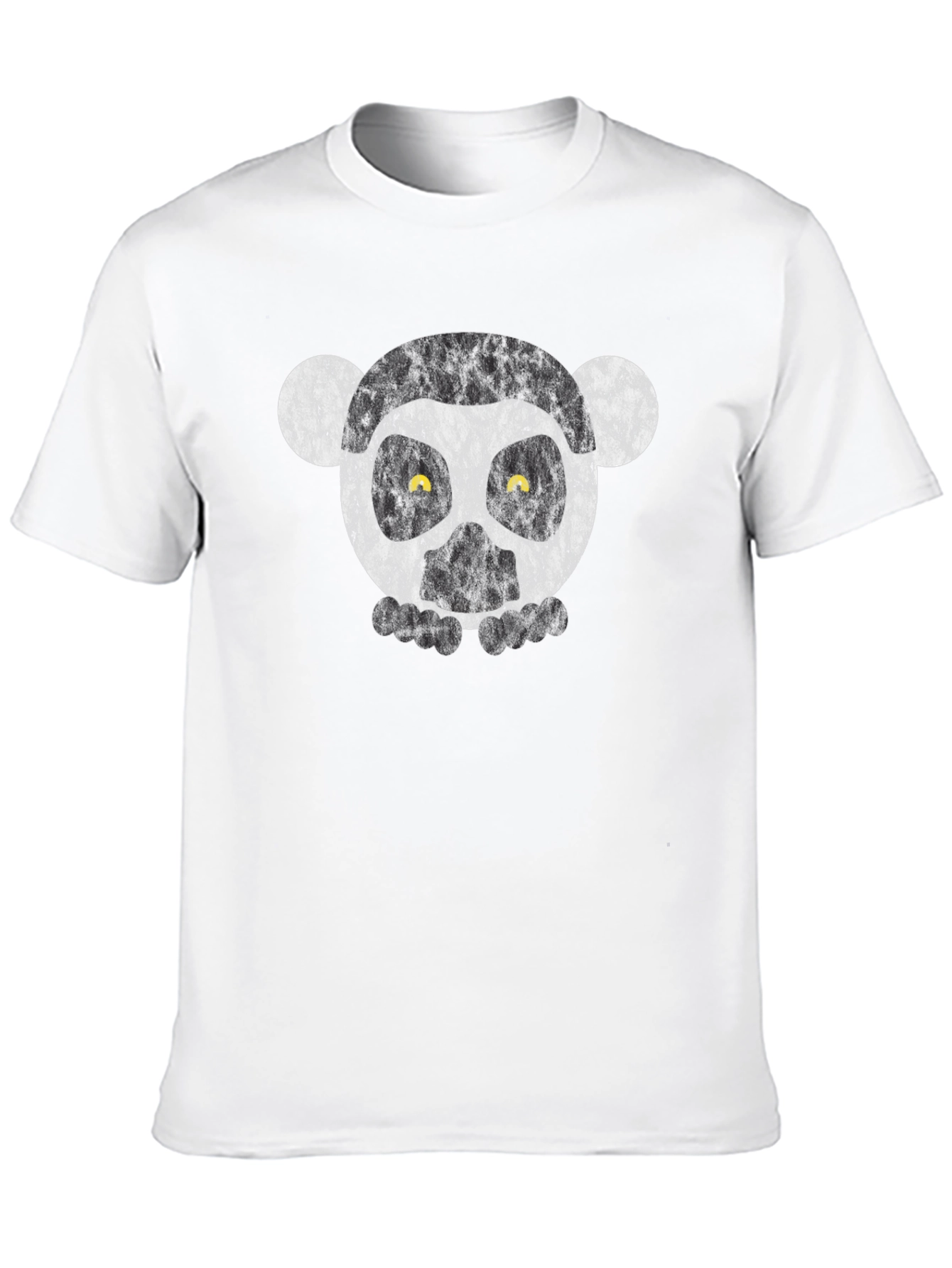 Black T-Shirt with Lemur Face Graphic