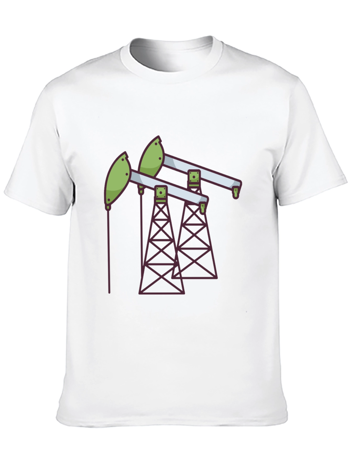 Black Oil Rig T-Shirt - Modern Graphic Tee