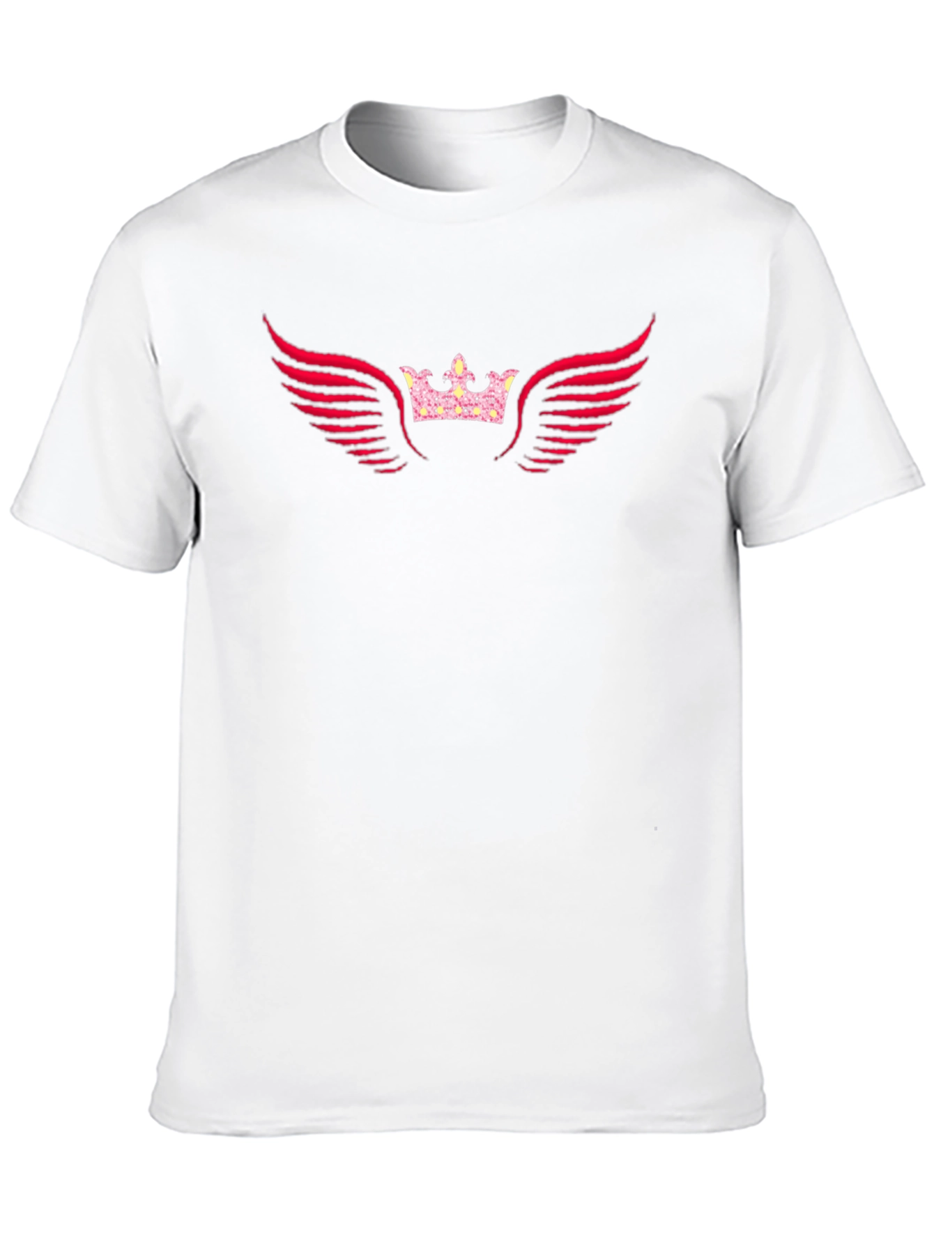 Black Graphic Tee - Crown & Wings Design