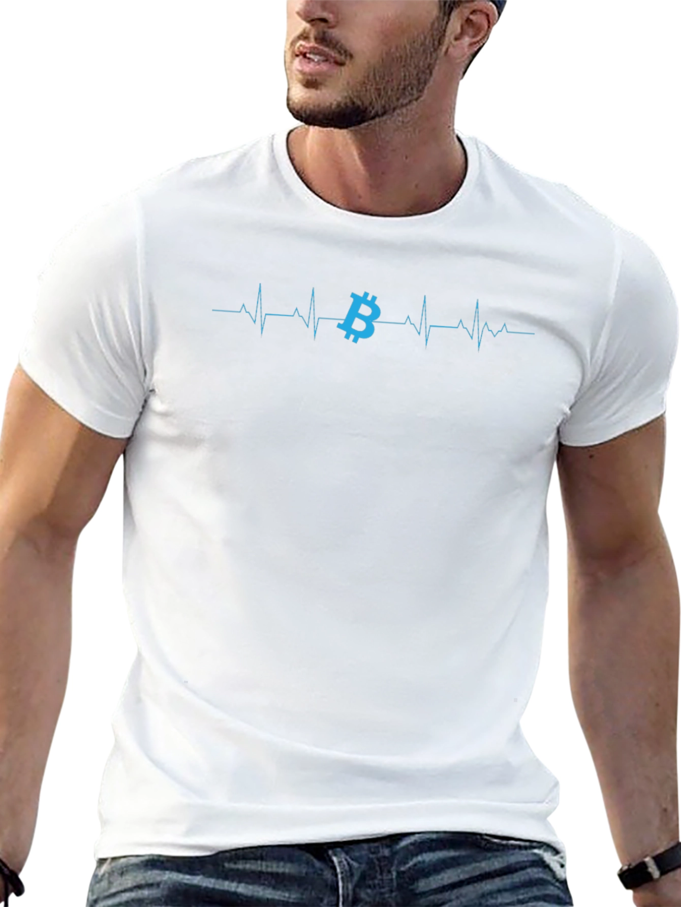 Bitcoin Heartbeat Graphic T-Shirt - Crypto Tee