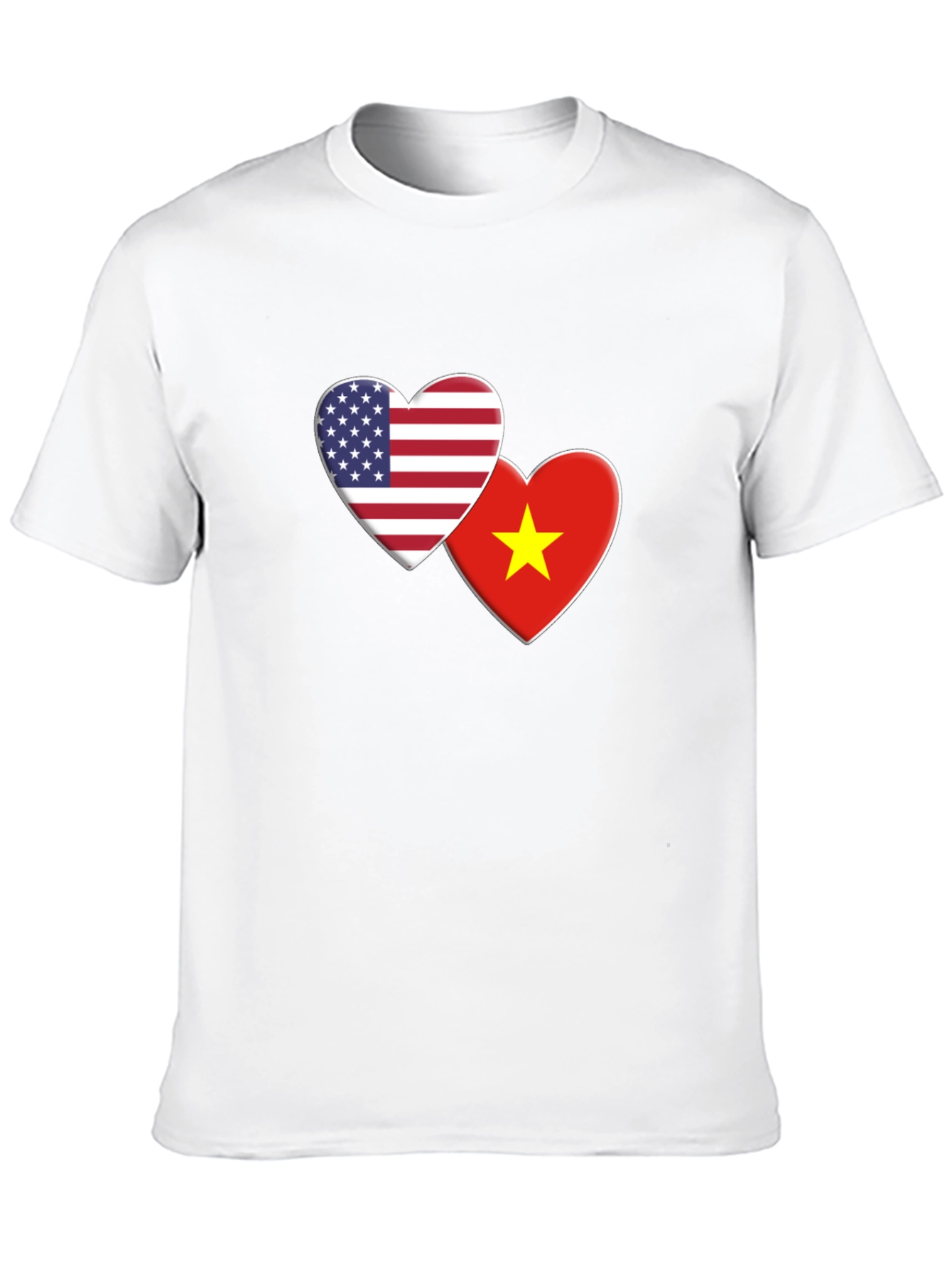 USA & Vietnam Flag Heart Graphic Tee