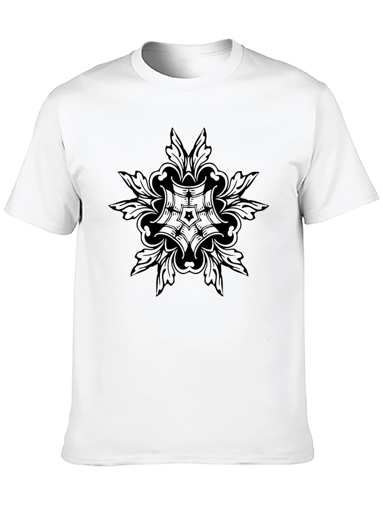 Black Ornamental Print T-Shirt