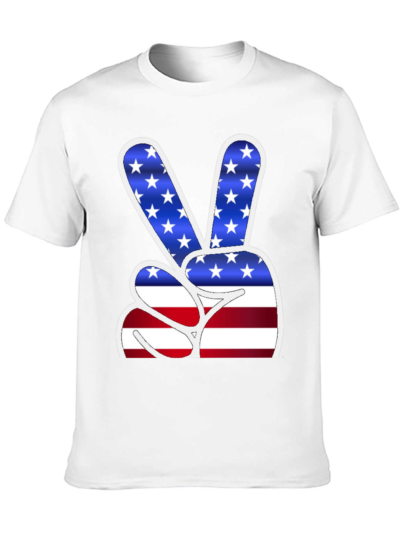 American Flag Peace Sign Graphic T-Shirt