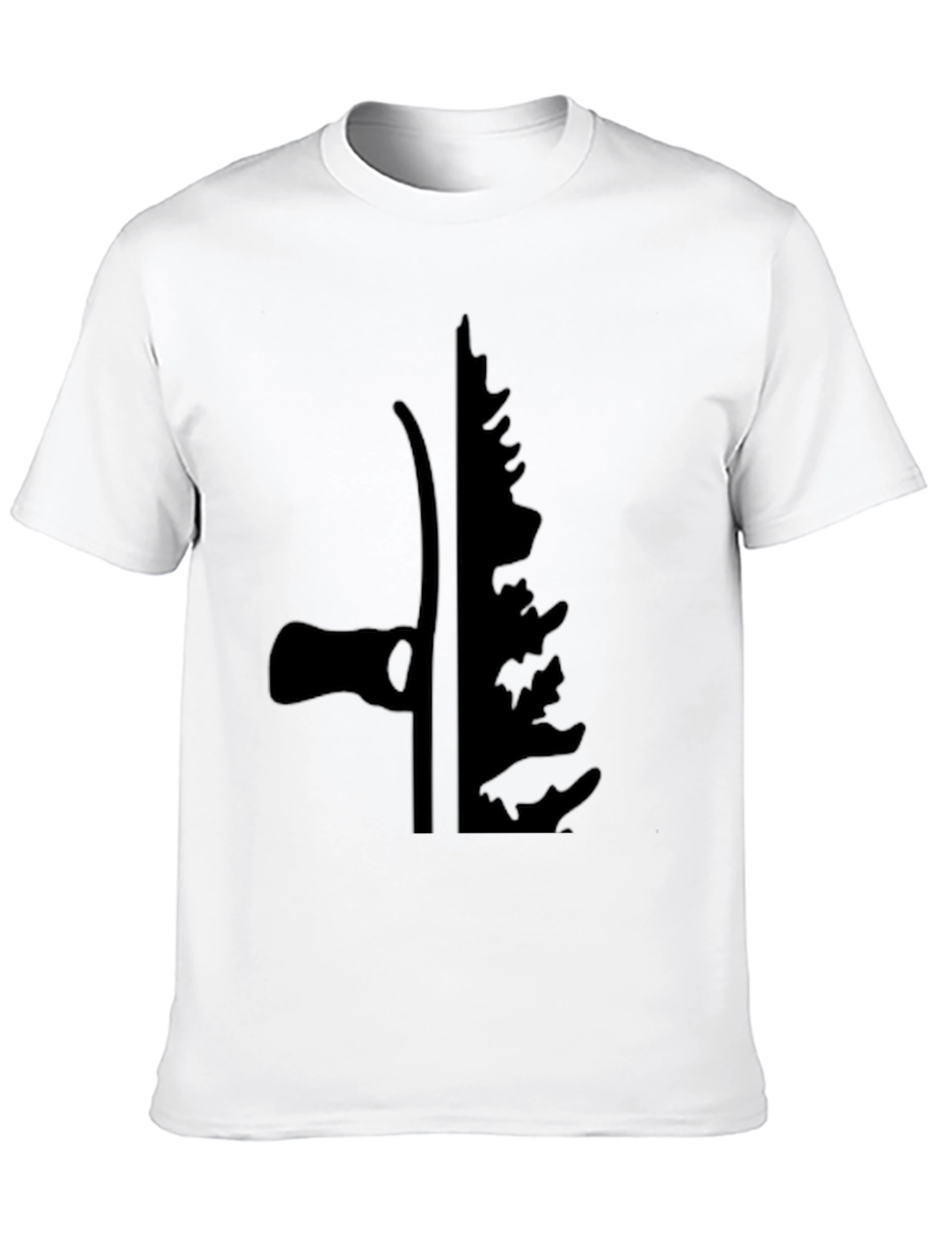 Axe & Pine Tree Silhouette Black T-Shirt