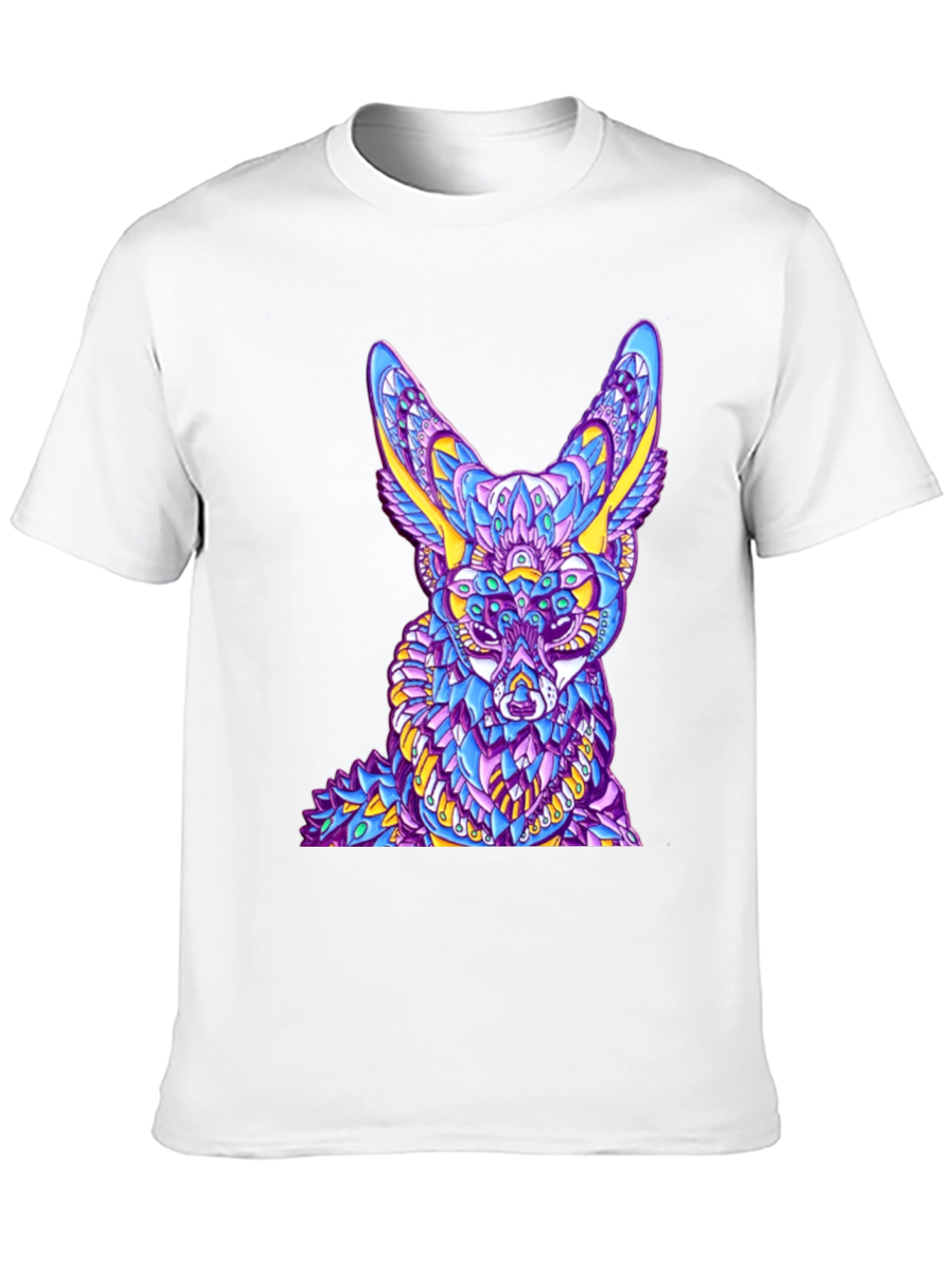 Abstract Fox Graphic Black T-Shirt