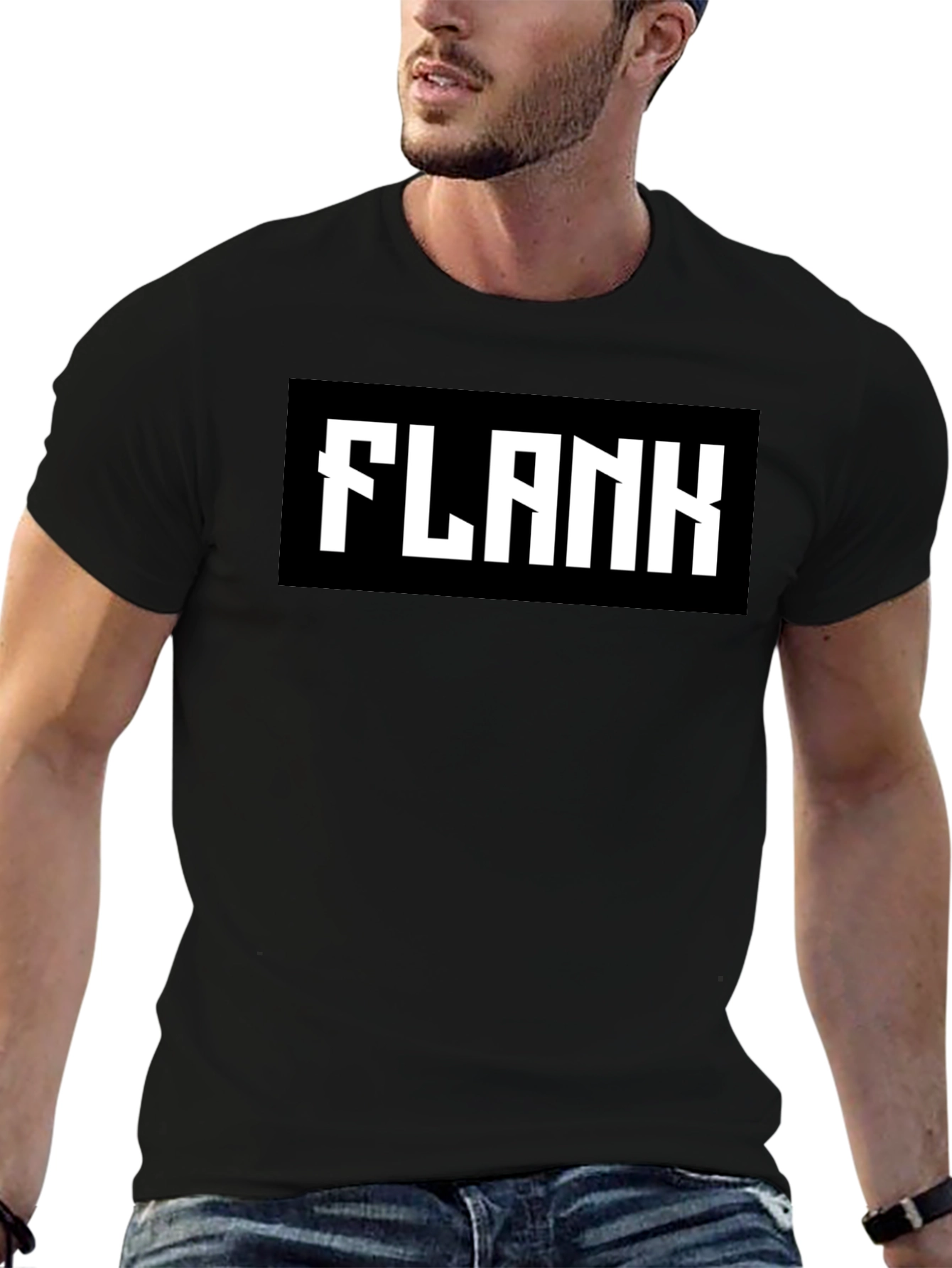 Black Flank Graphic Tee - Bold Statement Shirt