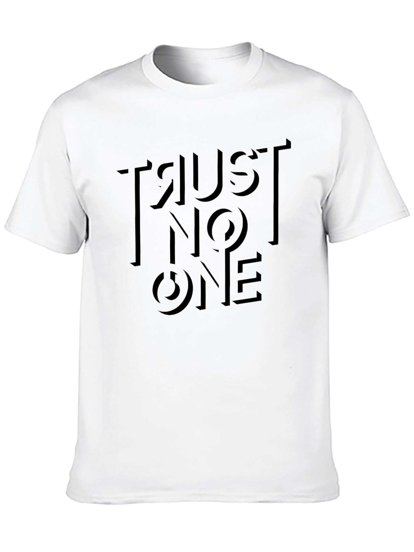 Trust No One Graphic Print Black T-Shirt