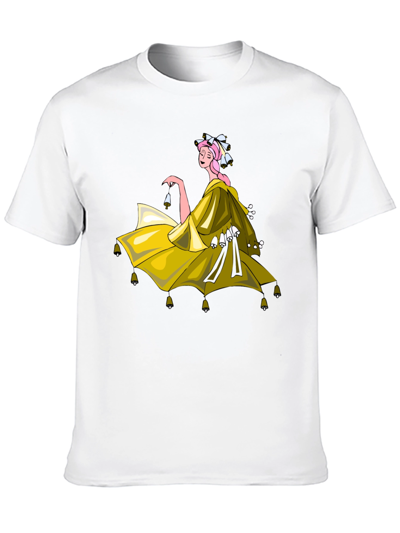 Whimsical Bell Dancer Graphic Tee - Black