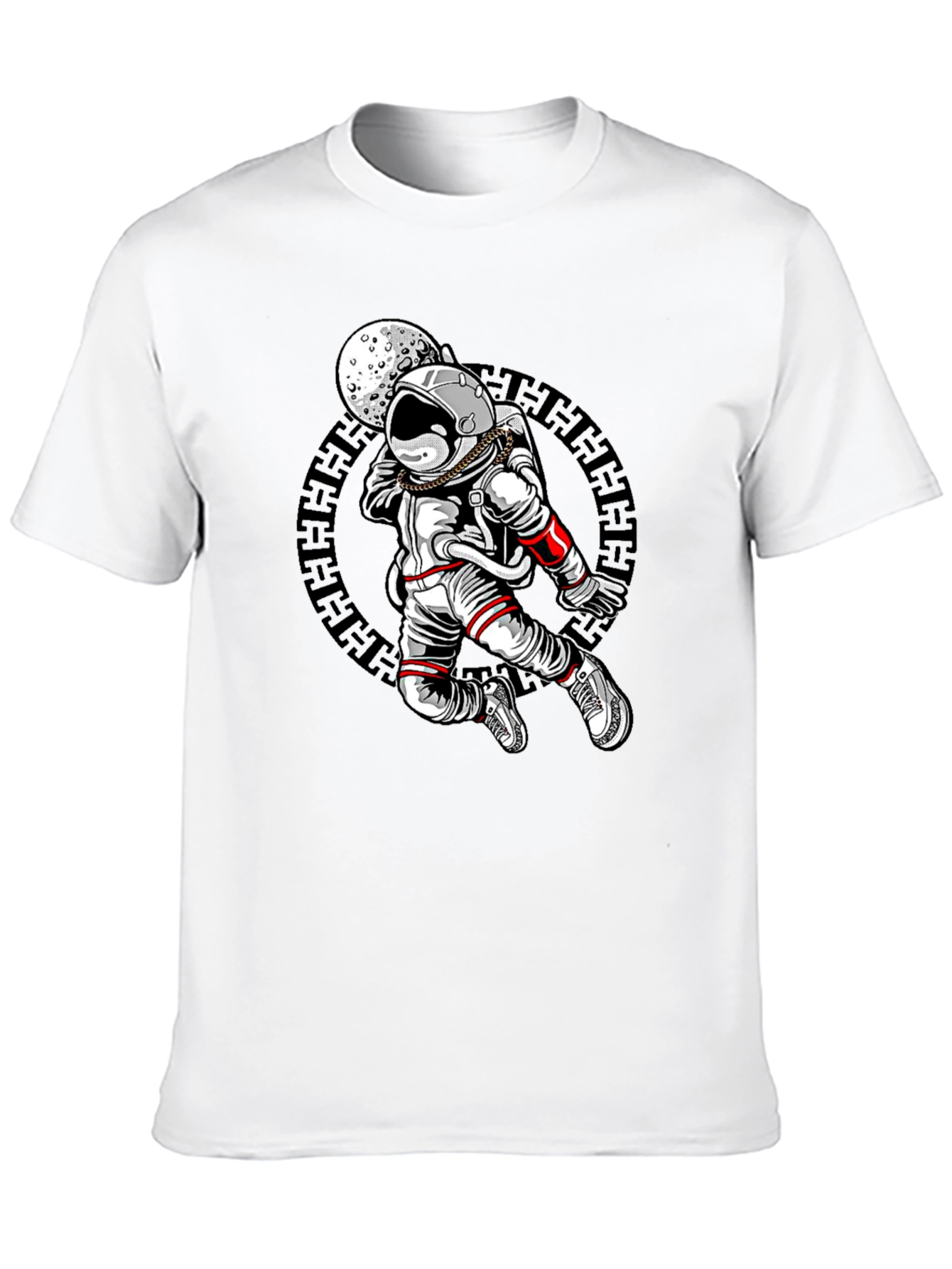 Astronaut Moon Graphic Black T-Shirt