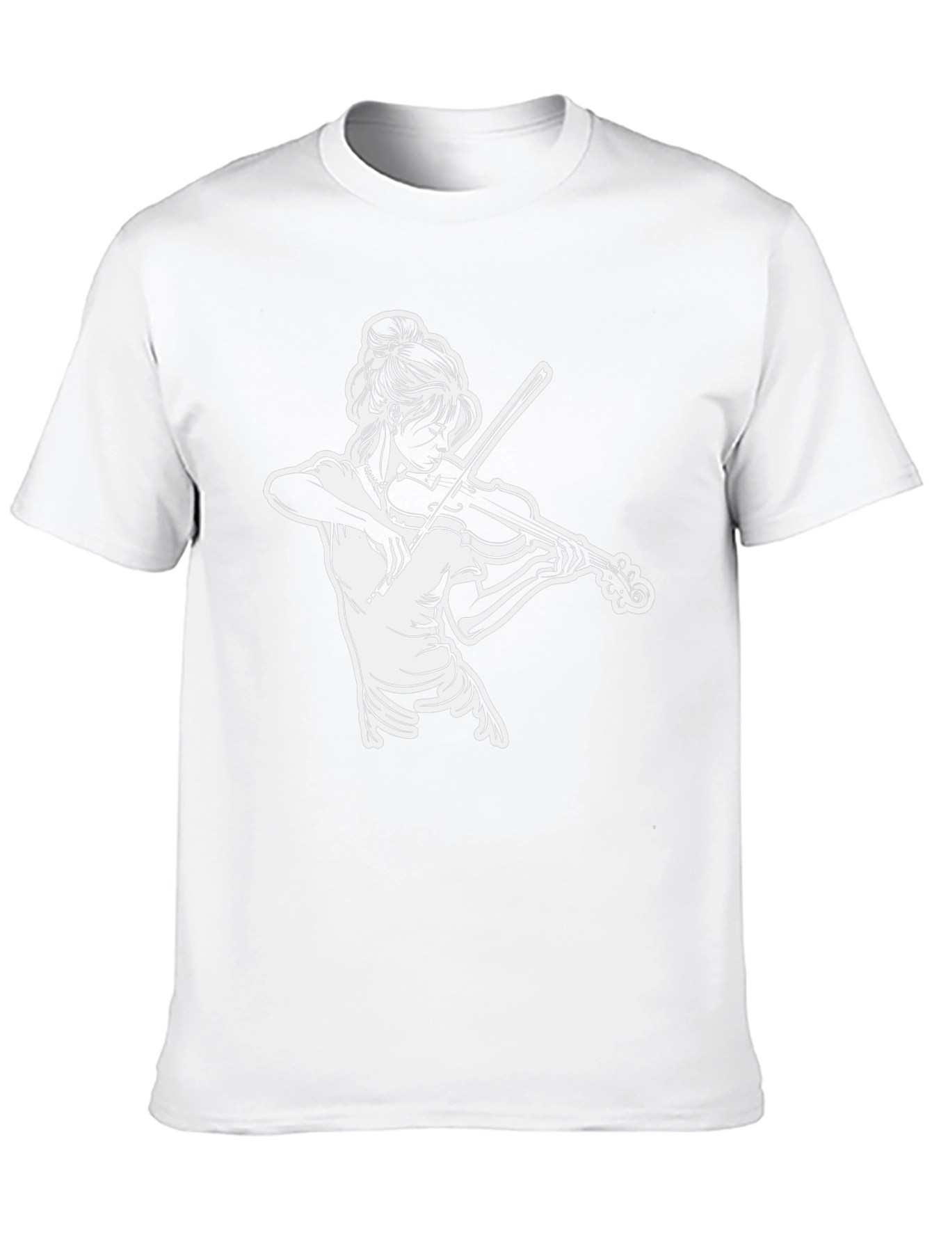 Violinist Graphic Tee - Black Cotton Casual Shirt