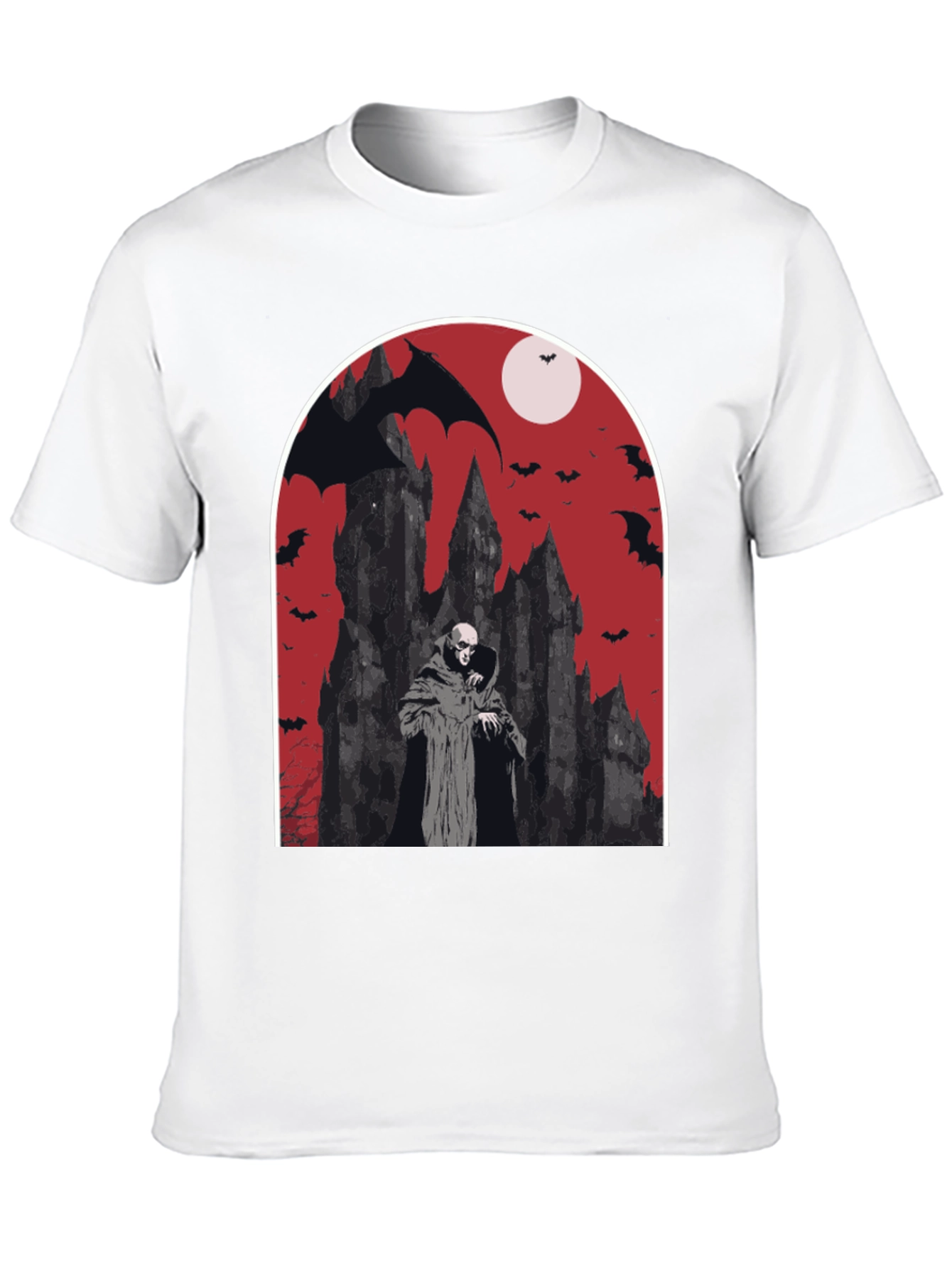 Vampire Castle Graphic Tee - Spooky Halloween Shirt