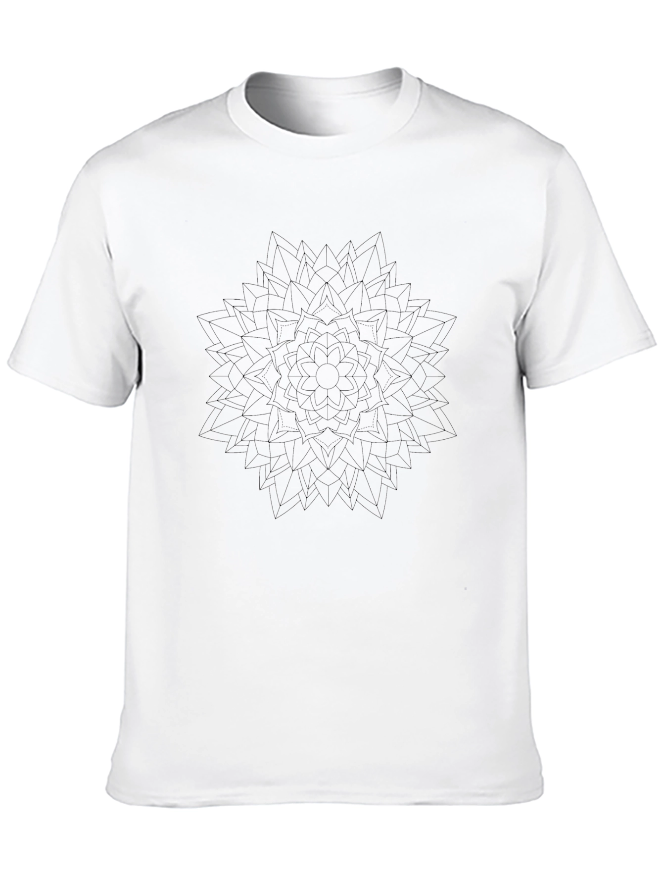 Black Mandala Graphic Tee - Modern Geometric Design