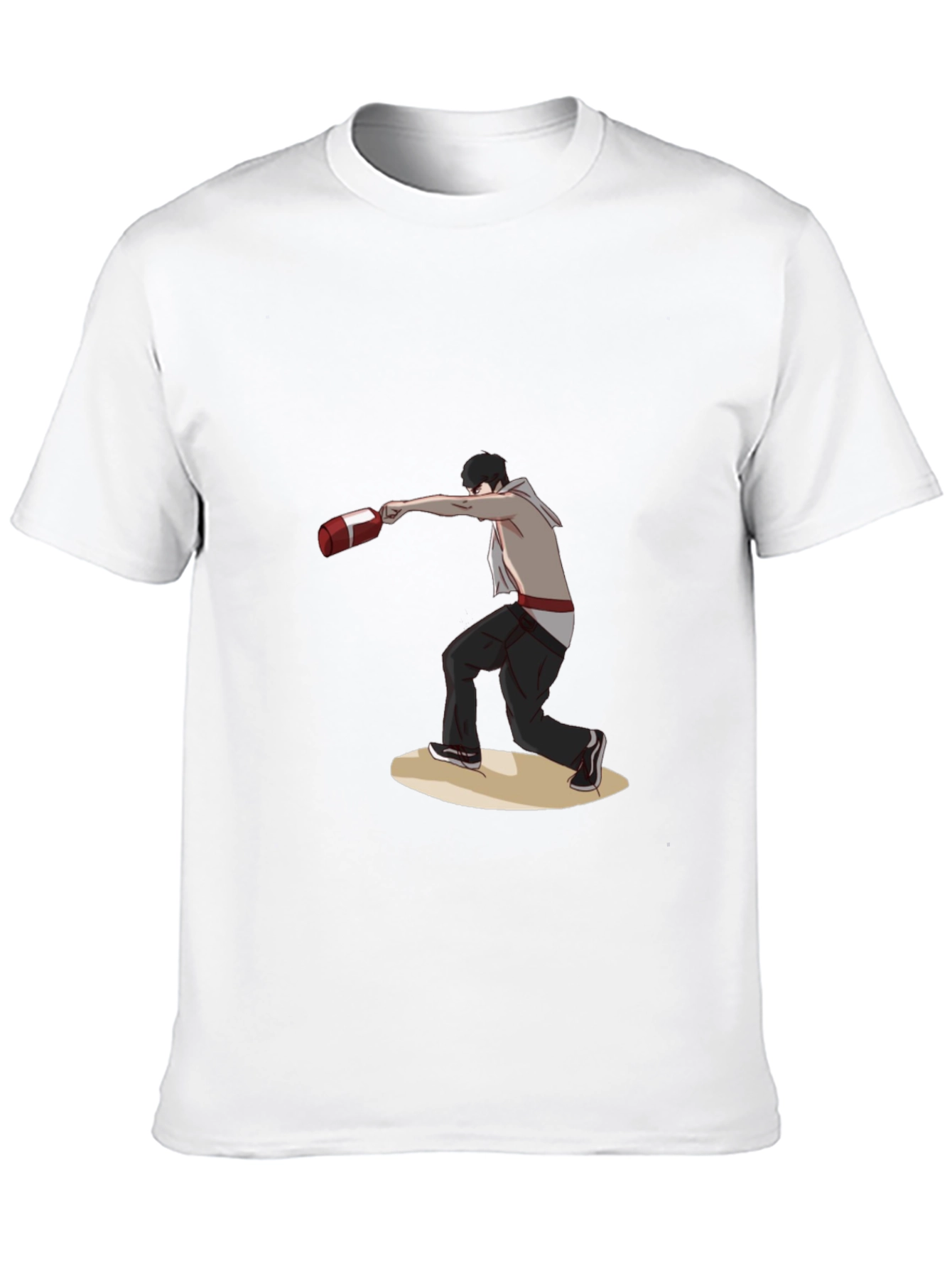 Black T-Shirt with Boxing Anime Design