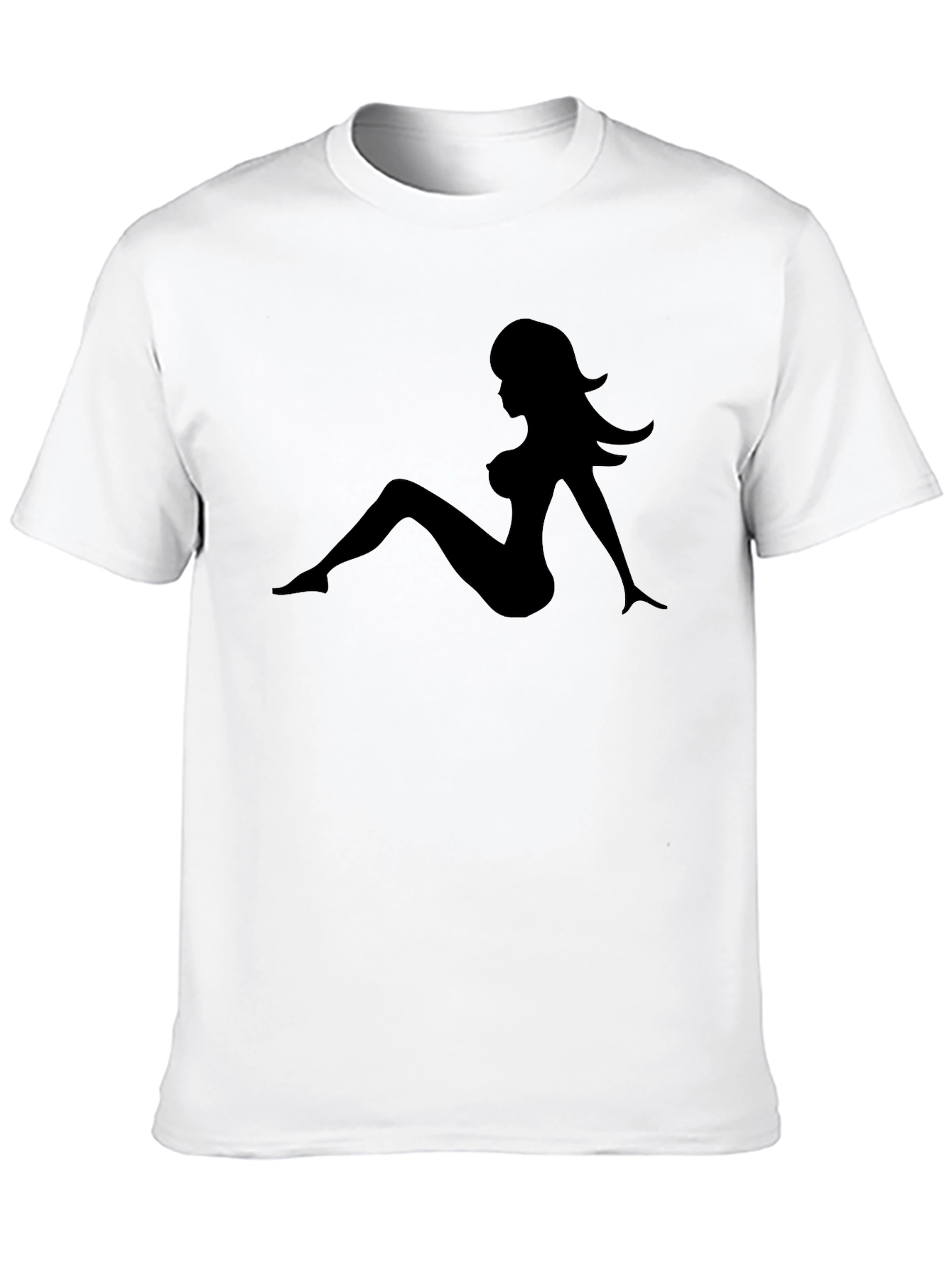 Black T-Shirt with Silhouette Design