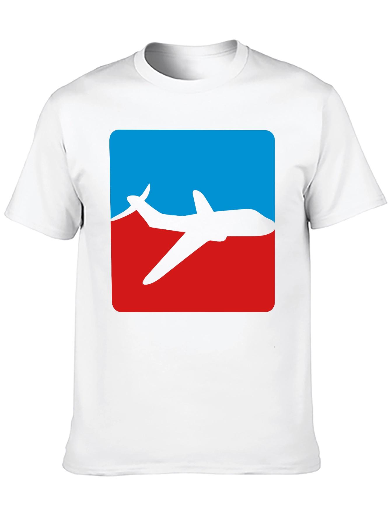 Airplane Graphic Tee - Blue & Red Jet Design