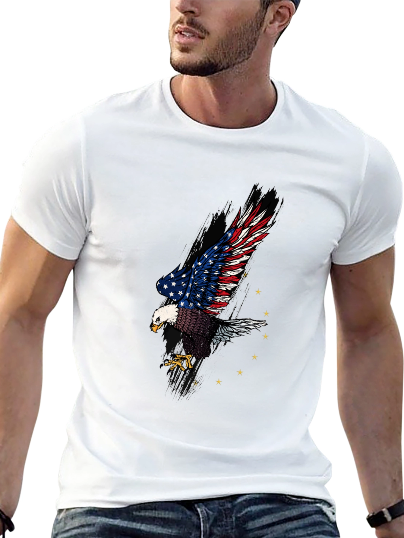 American Eagle Graphic Print Black T-Shirt