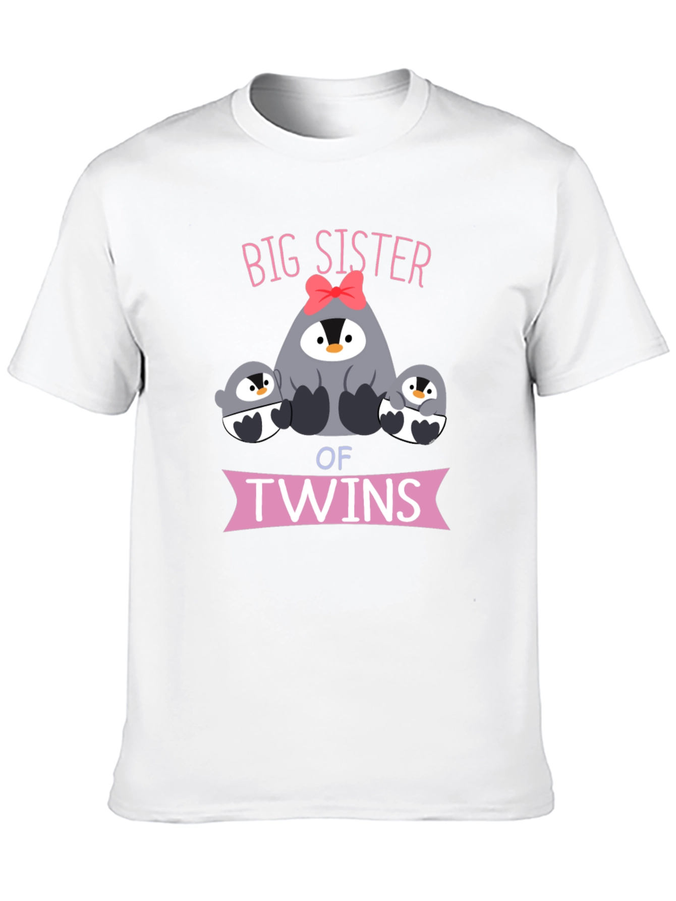 Big Sister of Twins Penguin T-Shirt
