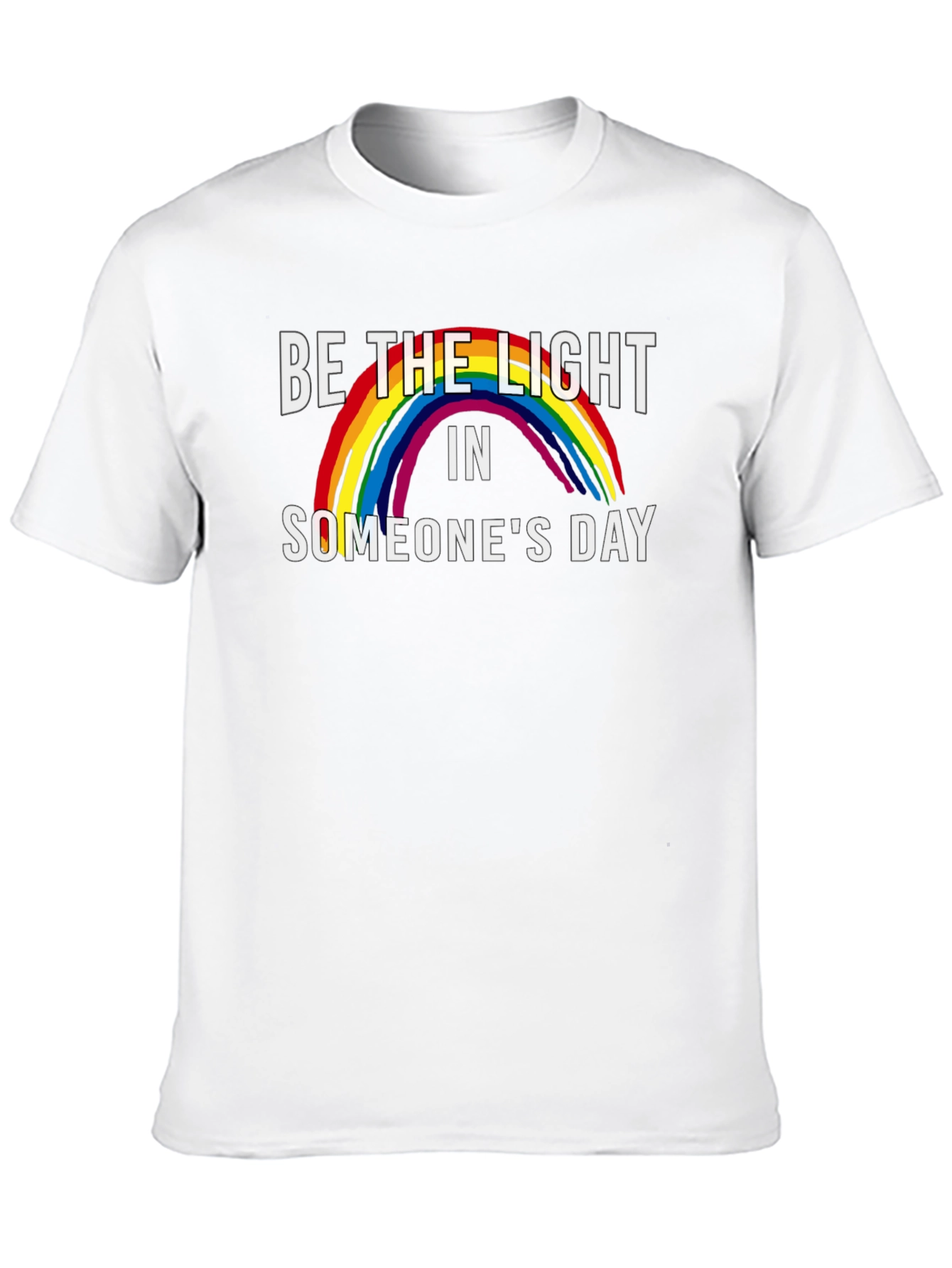 Be the Light Rainbow Graphic Tee - Black