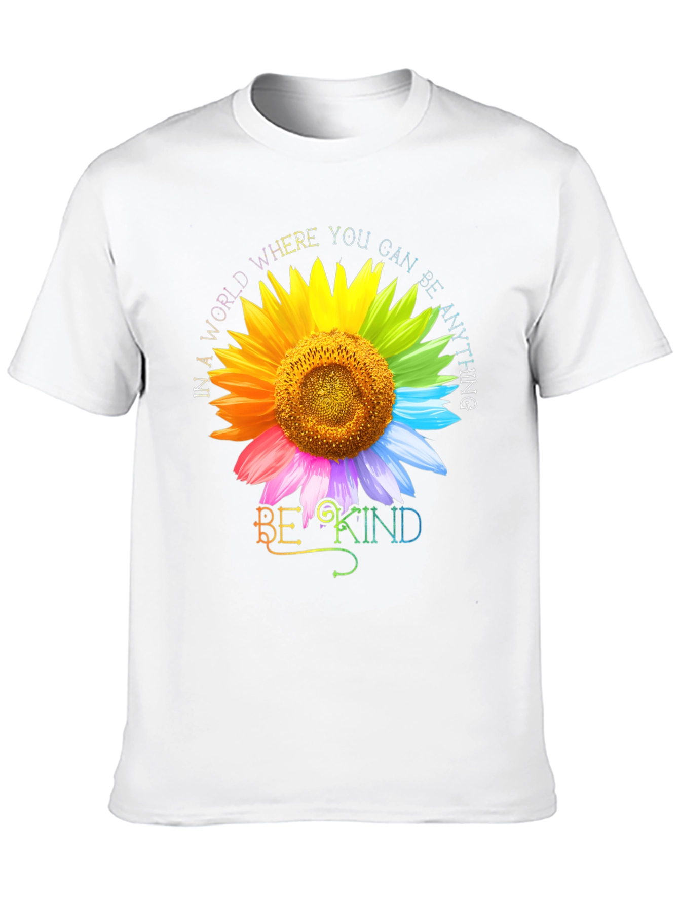 Be Kind Rainbow Sunflower Graphic Tee