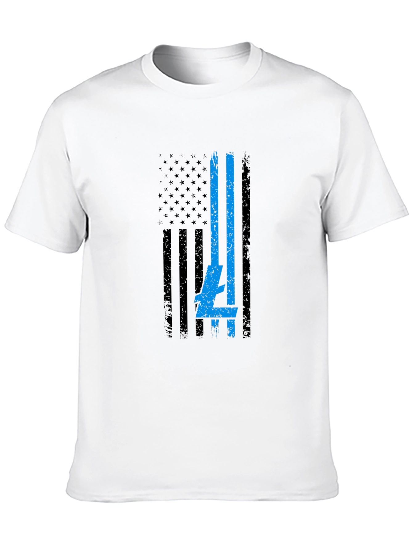 USA Flag Blue Line T-Shirt - Patriotic Support