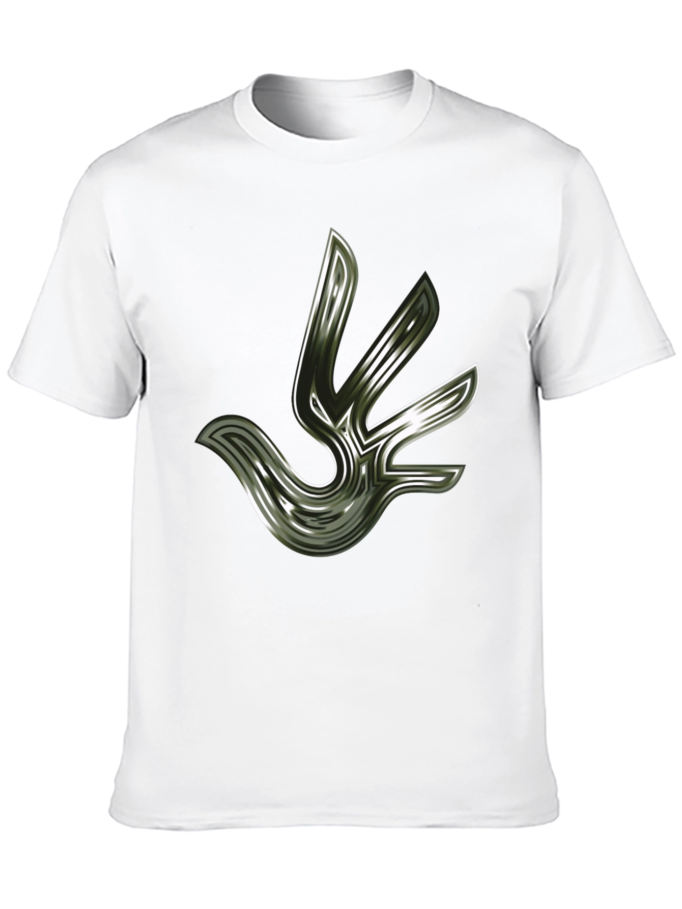 Abstract Bird Graphic Black T-Shirt