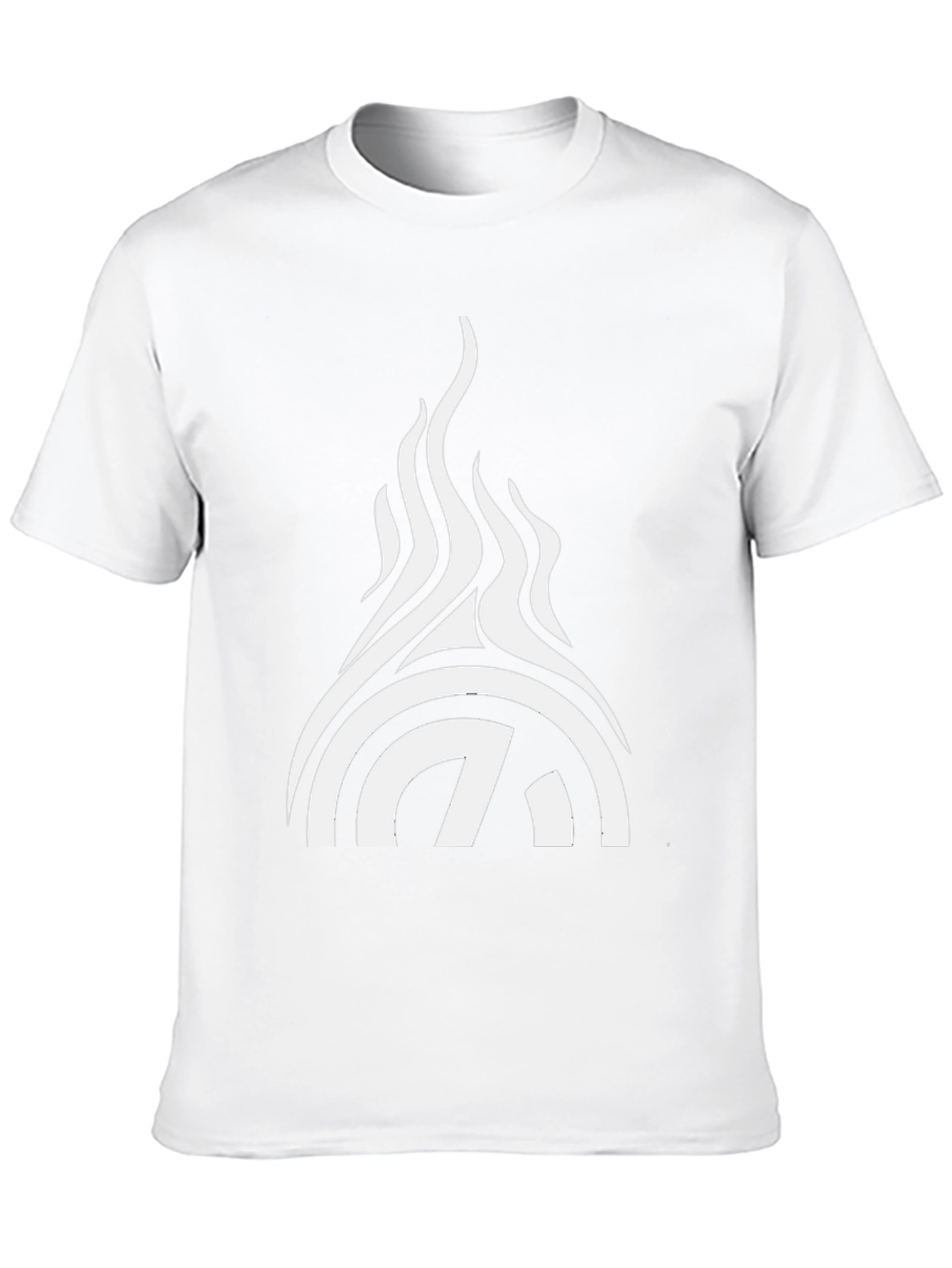 Black Graphic Tee - Abstract Flame Design