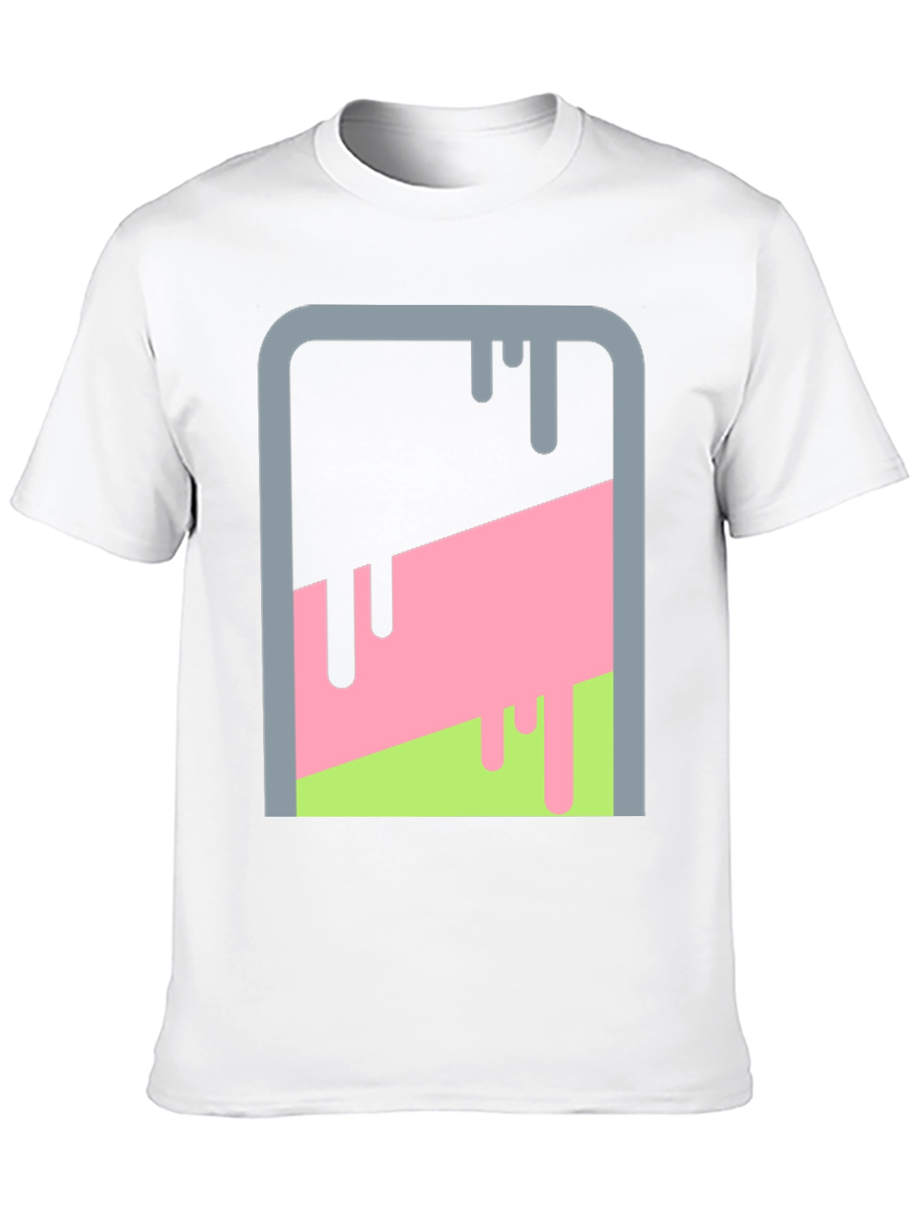 Abstract Dripping Paint Graphic Tee - Mens Black T-Shirt