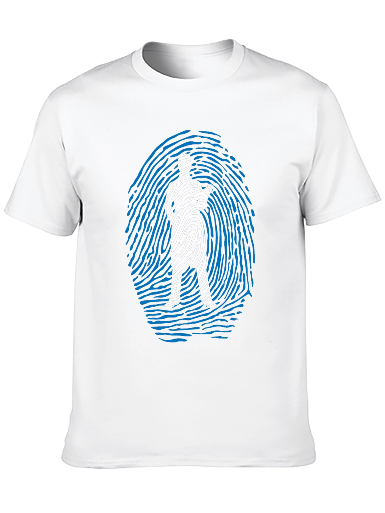 Unique Fingerprint Silhouette Graphic T-Shirt