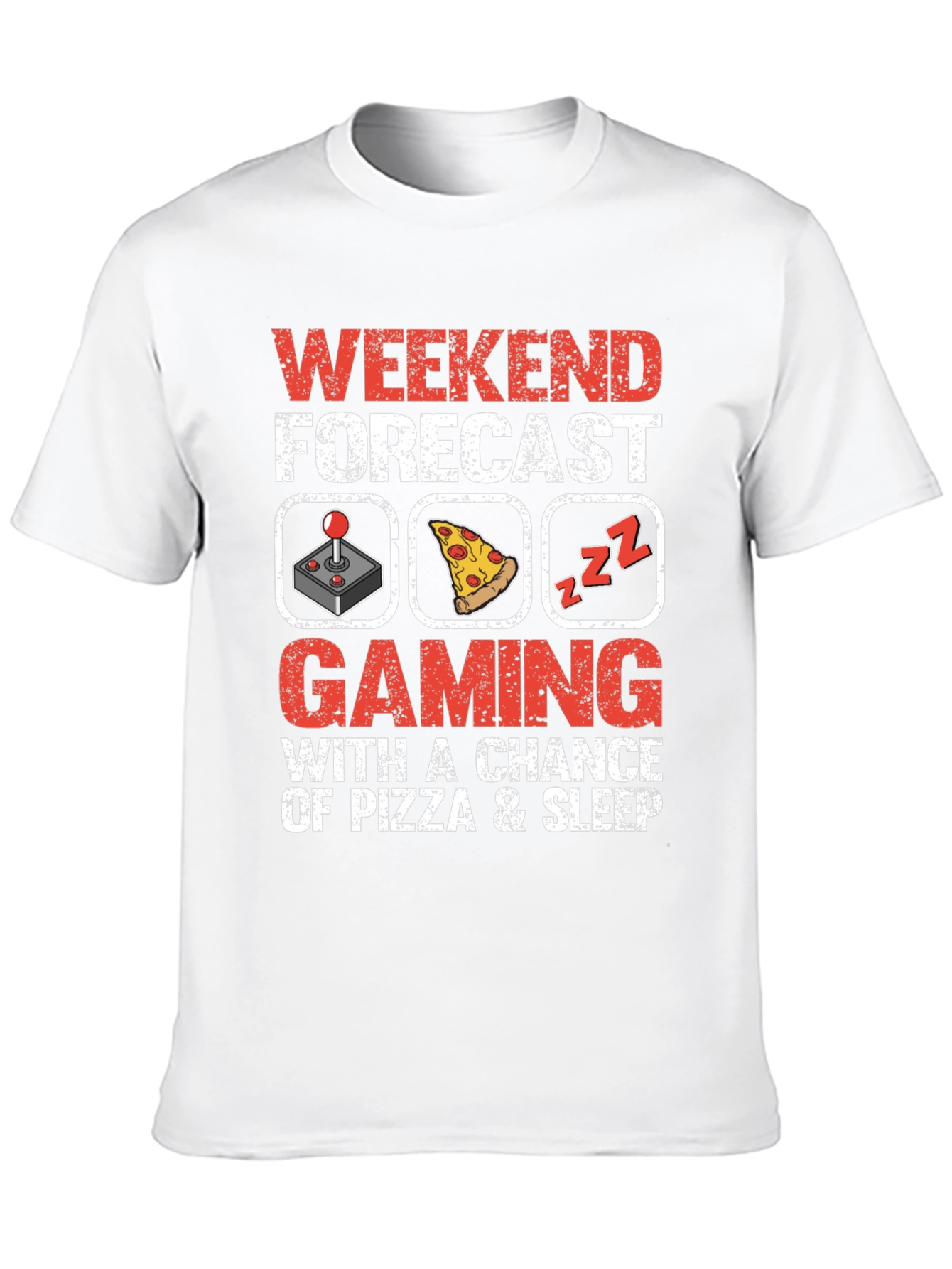 Weekend Forecast Gaming Pizza Sleep T-Shirt
