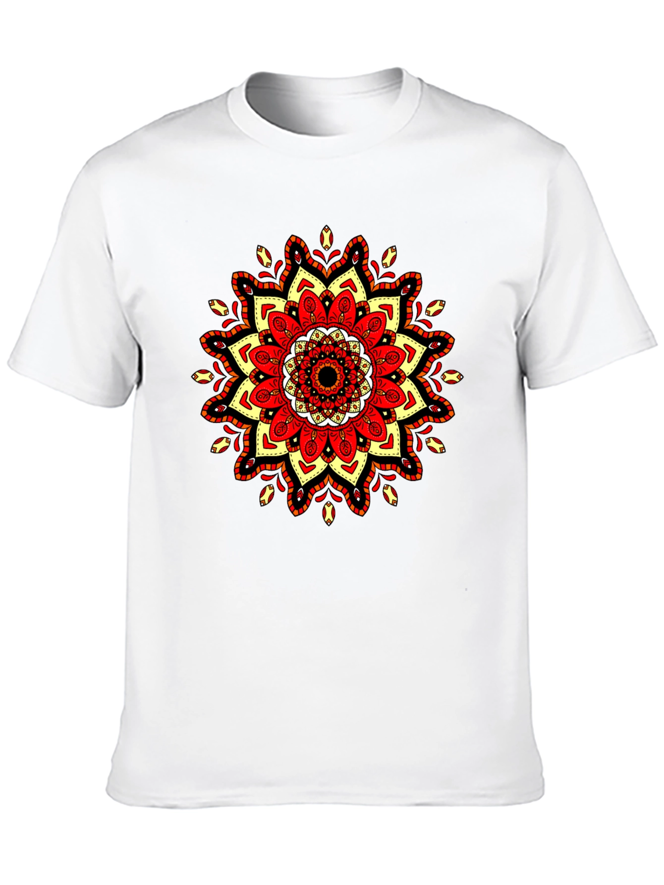 Black T-Shirt with Mandala Design