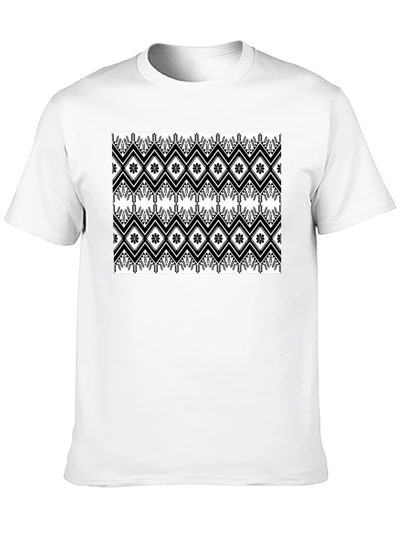 Black & White Patterned Graphic Tee