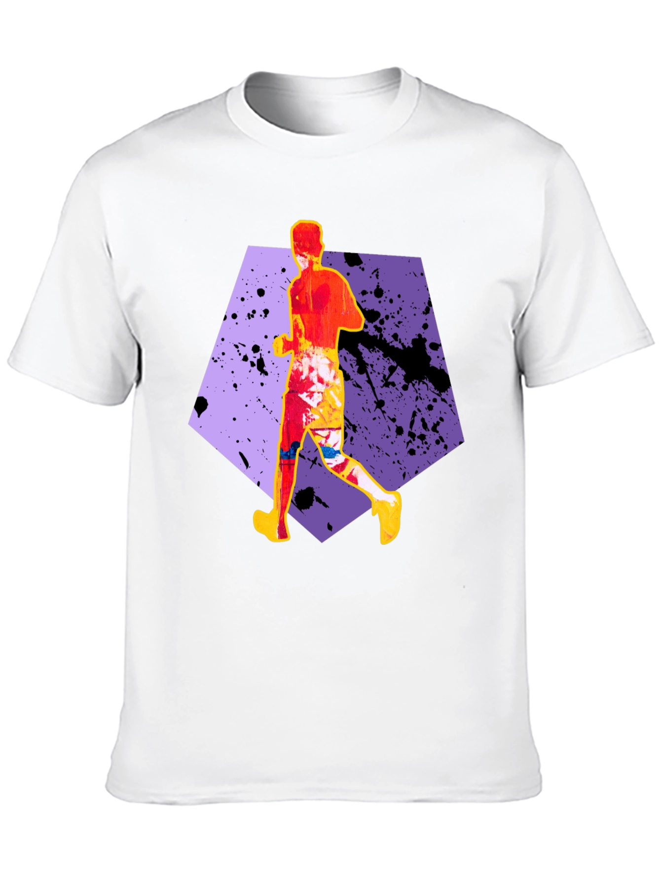 Abstract Runner Graphic Tee - Stylish Black T-Shirt