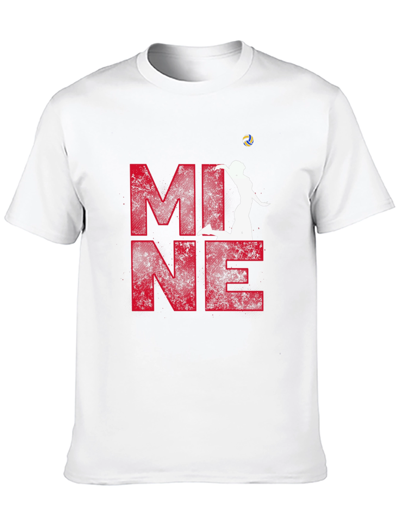 Volleyball Graphic Tee - MINE! Red & Black Shirt