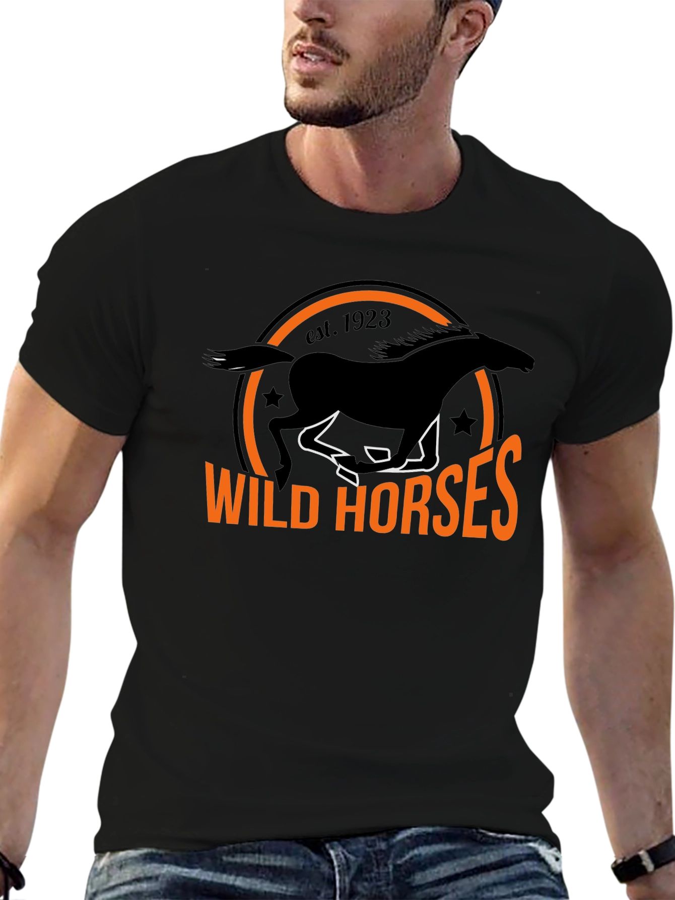 Wild Horses Graphic Tee - Black