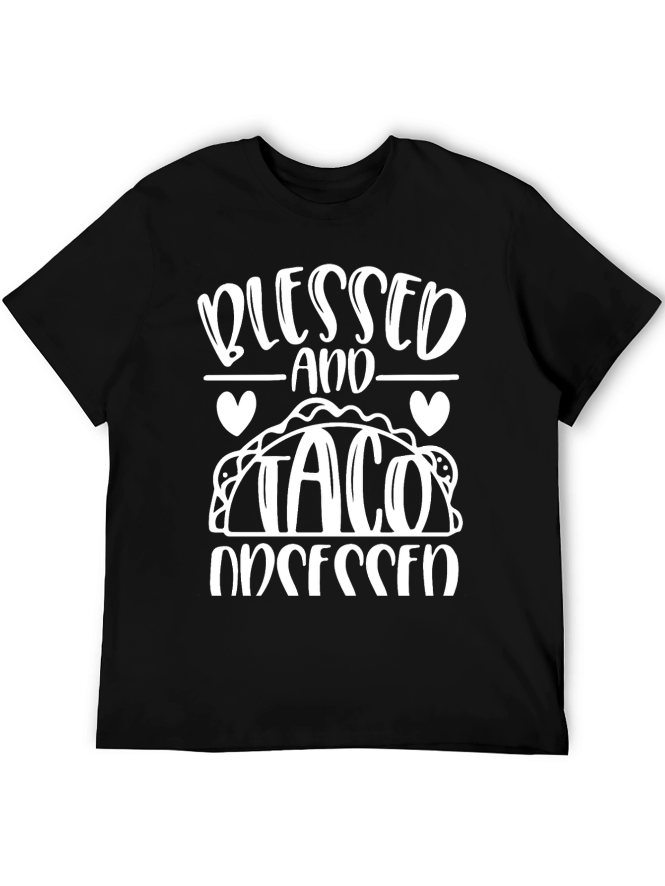 Blessed and Taco Obsessed Black T-Shirt