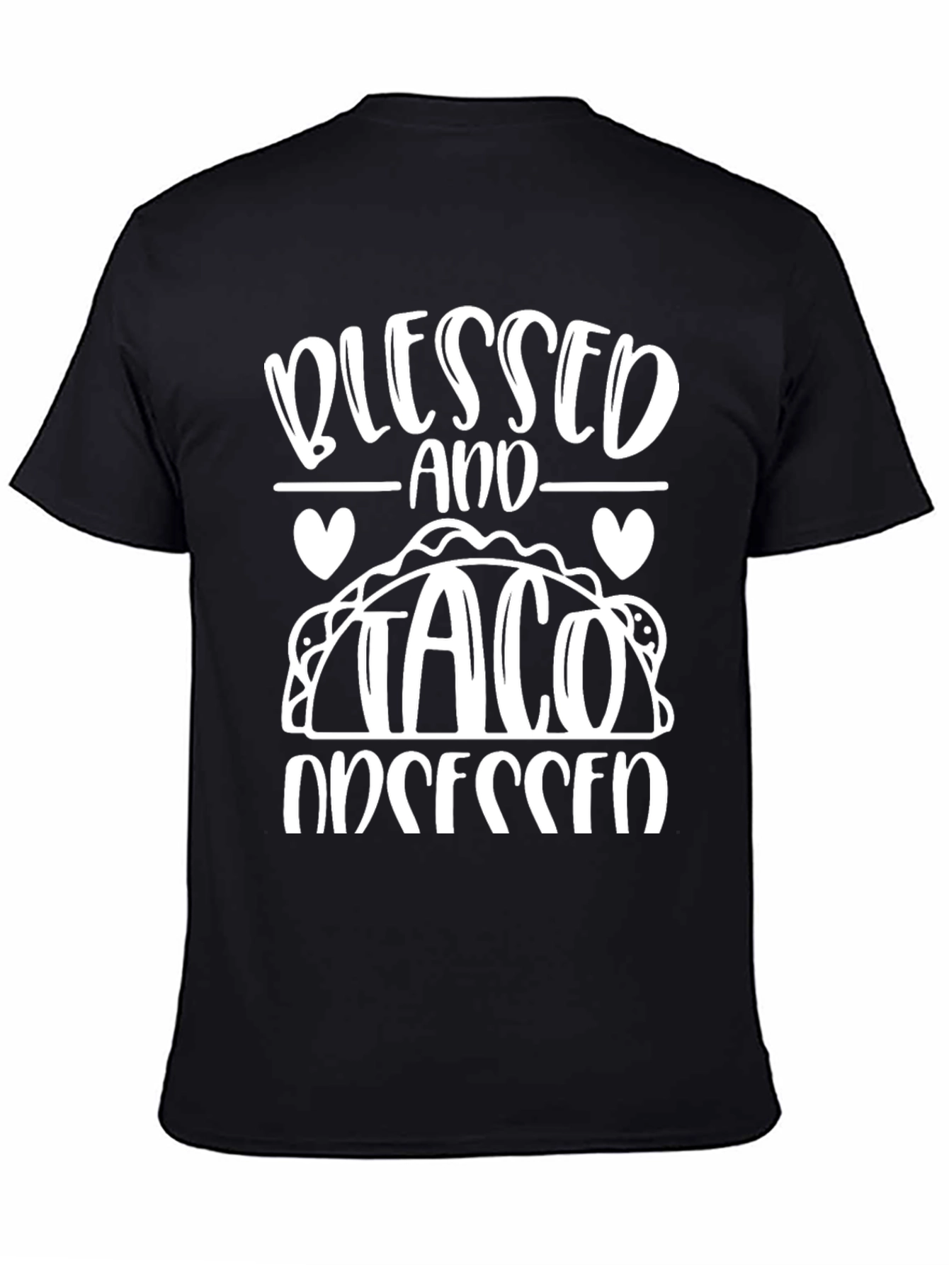 Blessed and Taco Obsessed Black T-Shirt