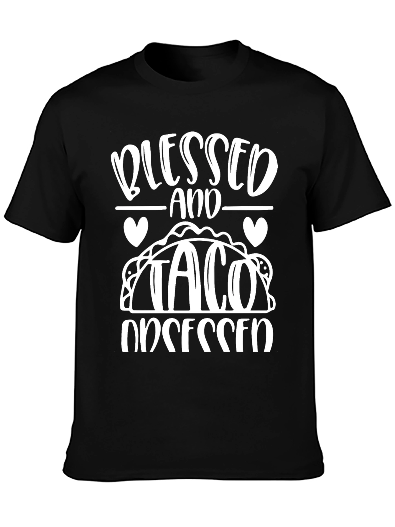 Blessed and Taco Obsessed Black T-Shirt