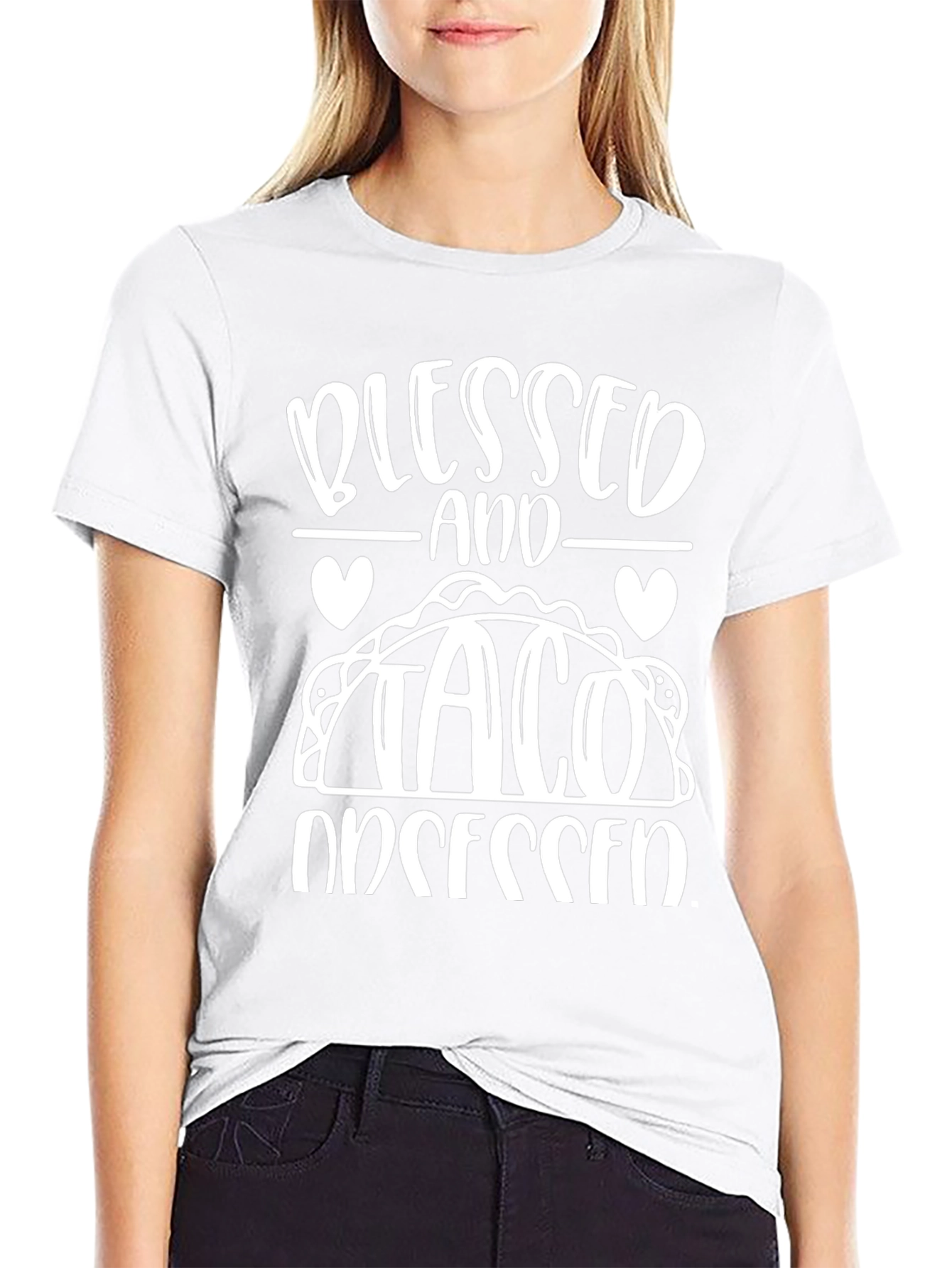 Blessed and Taco Obsessed Black T-Shirt
