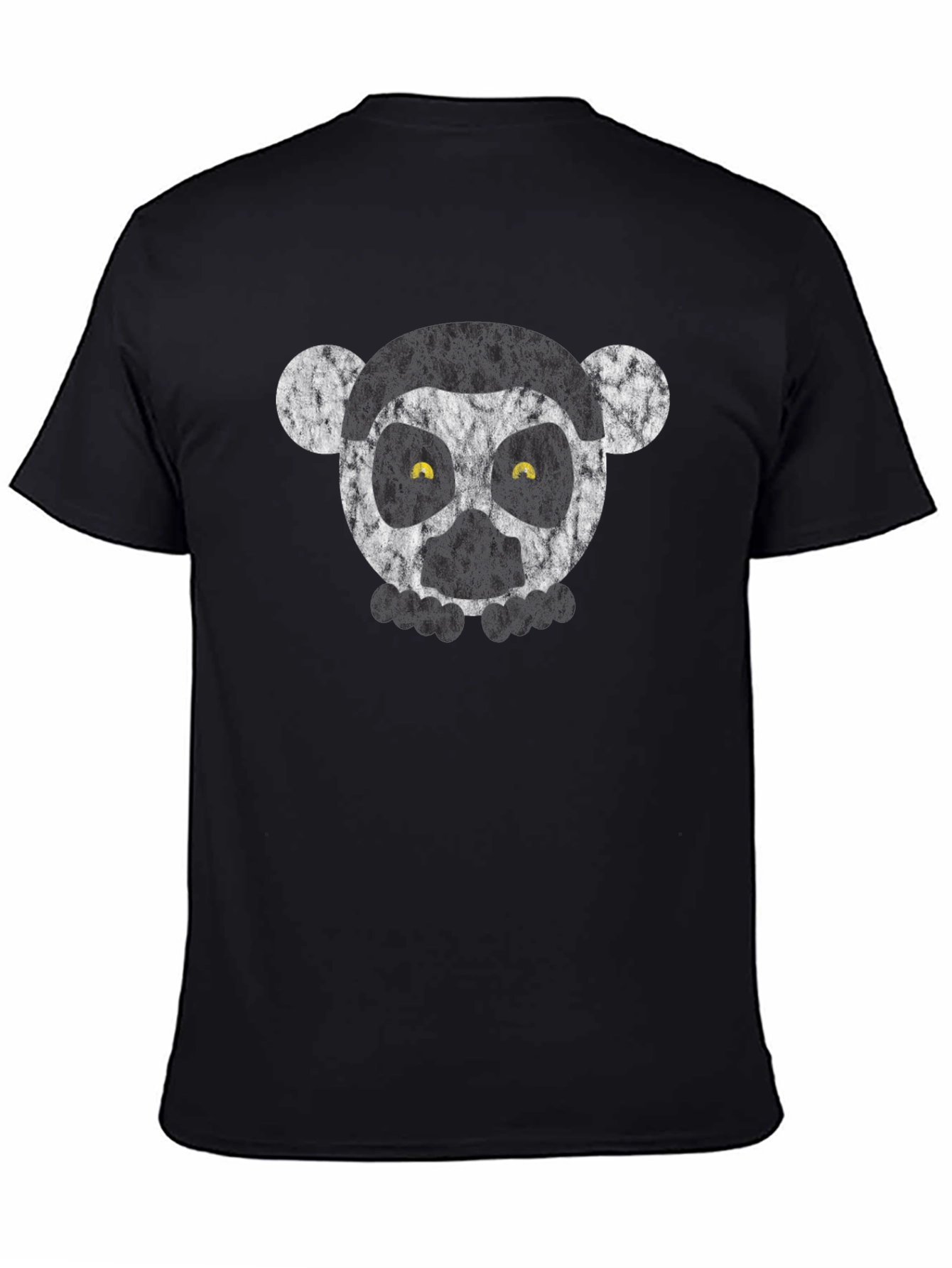 Black T-Shirt with Lemur Face Graphic