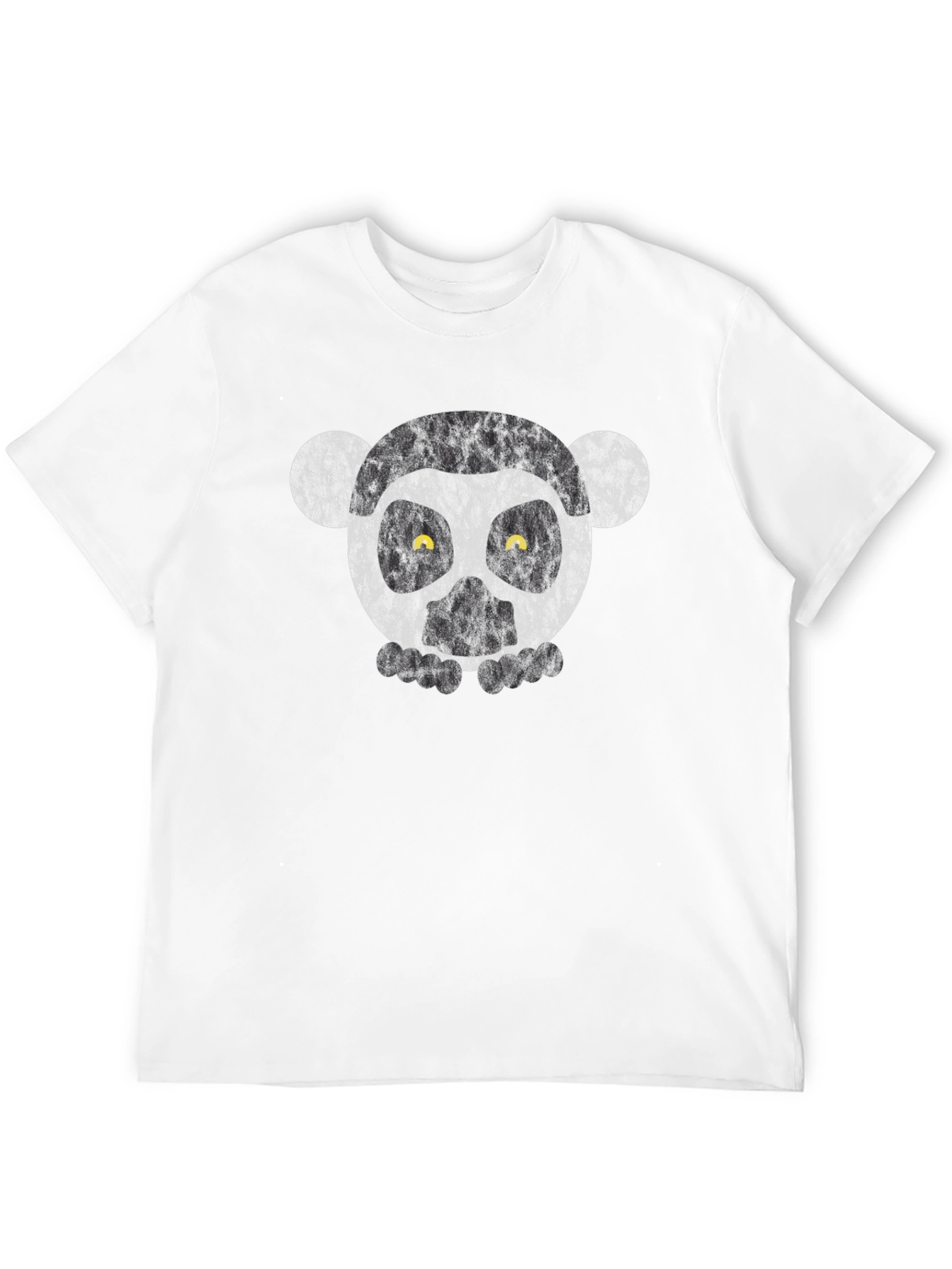 Black T-Shirt with Lemur Face Graphic