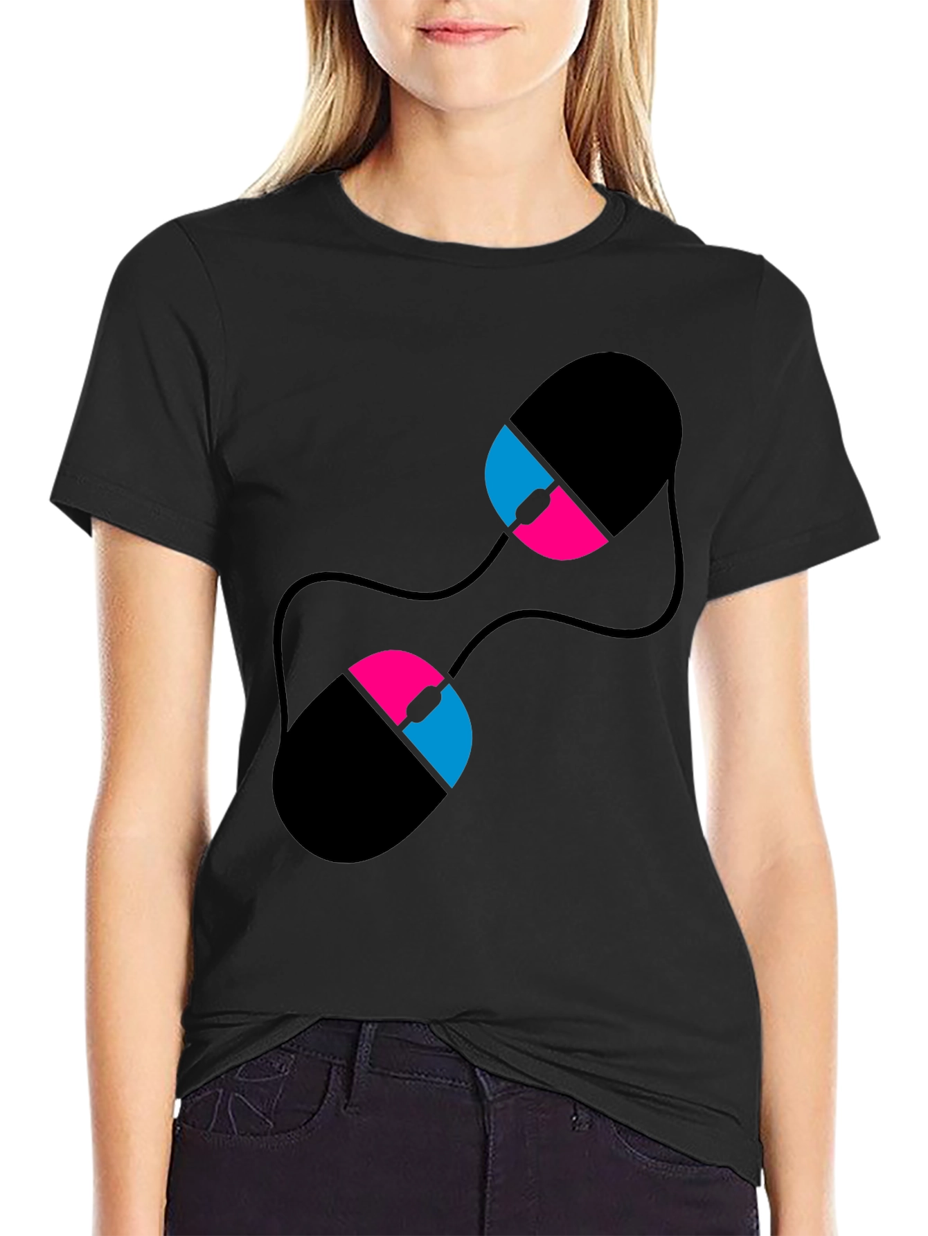 Abstract Computer Mouse Graphic T-Shirt