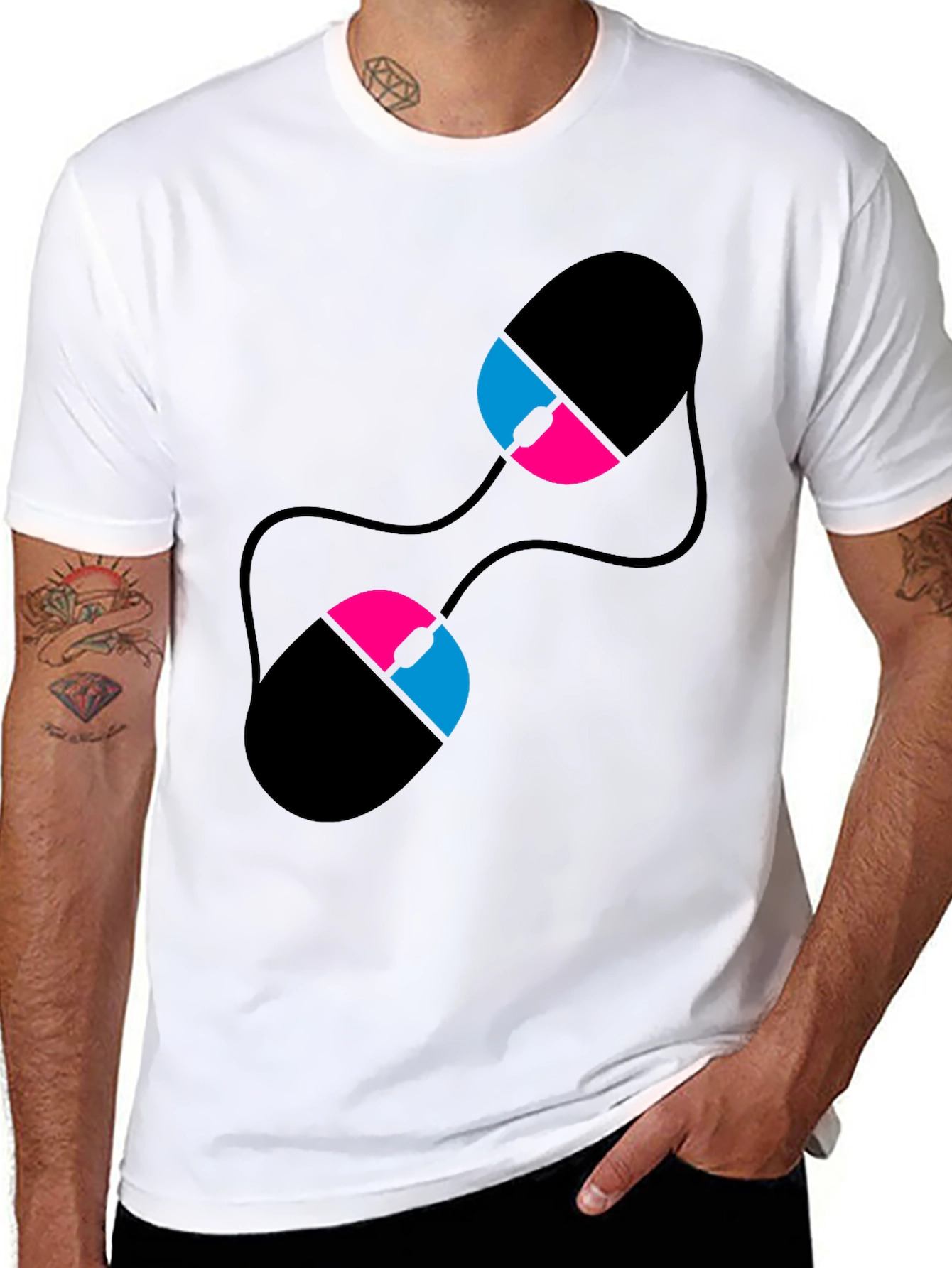 Abstract Computer Mouse Graphic T-Shirt