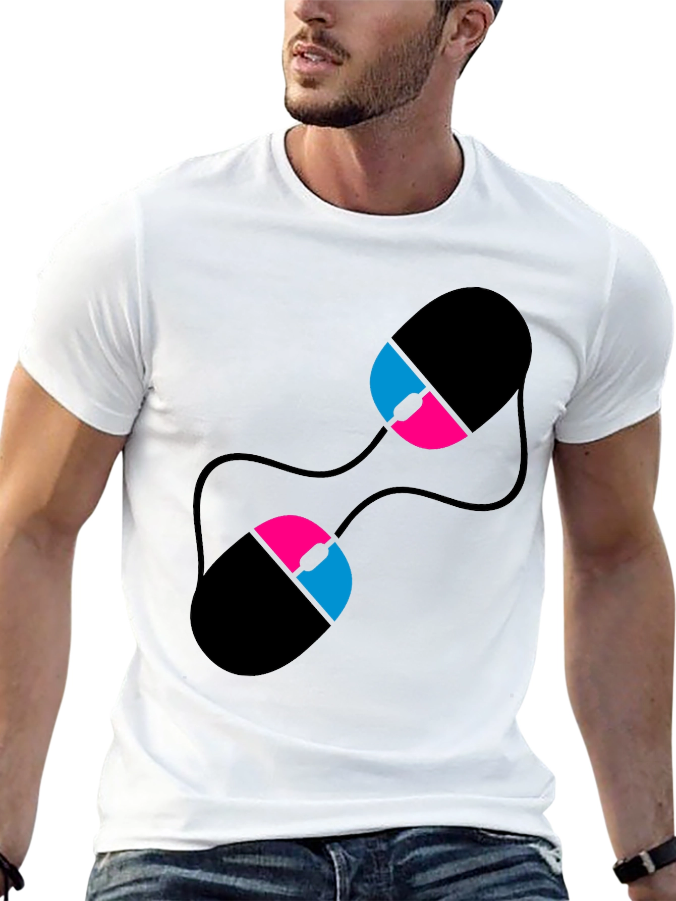 Abstract Computer Mouse Graphic T-Shirt