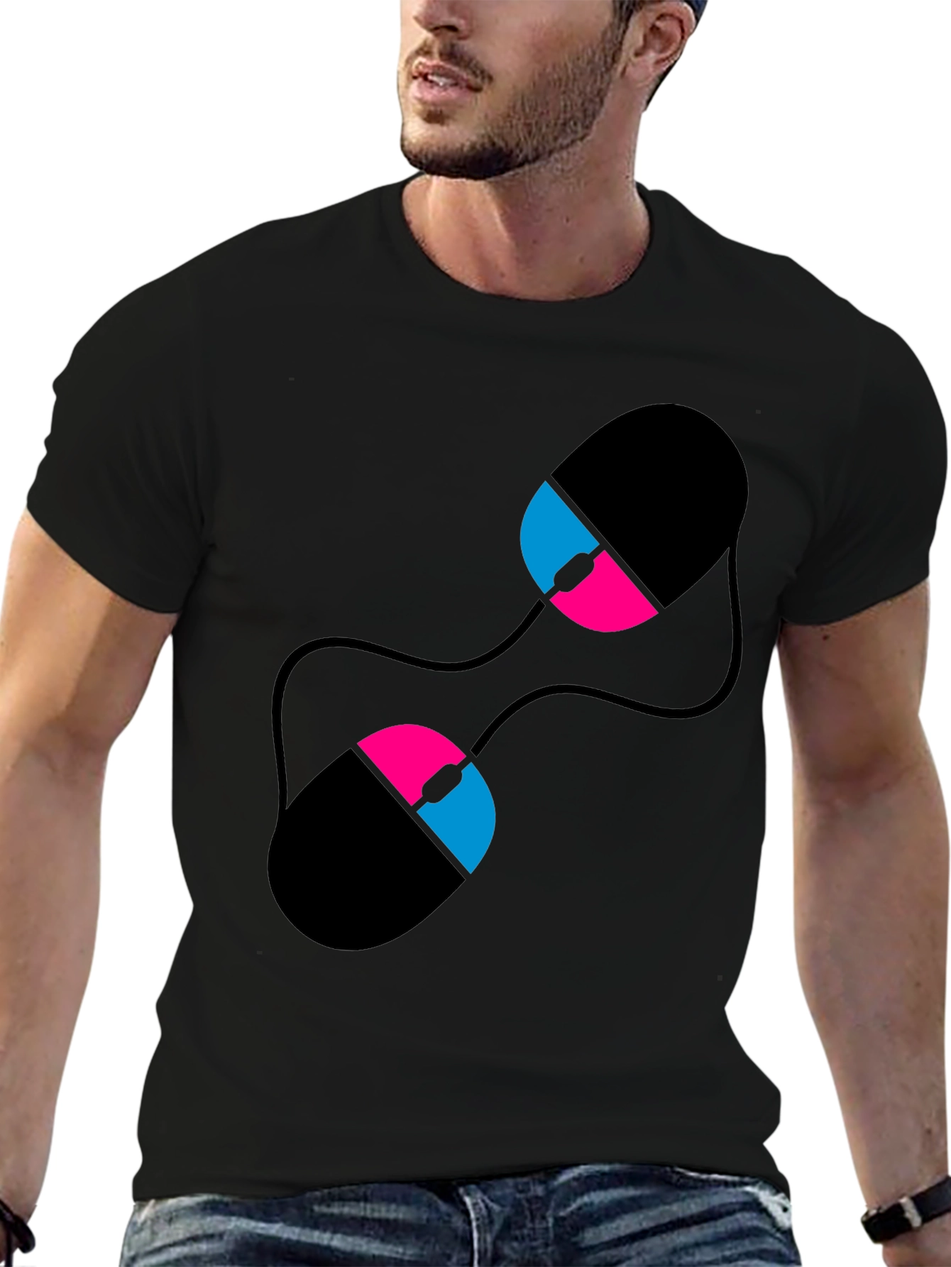 Abstract Computer Mouse Graphic T-Shirt
