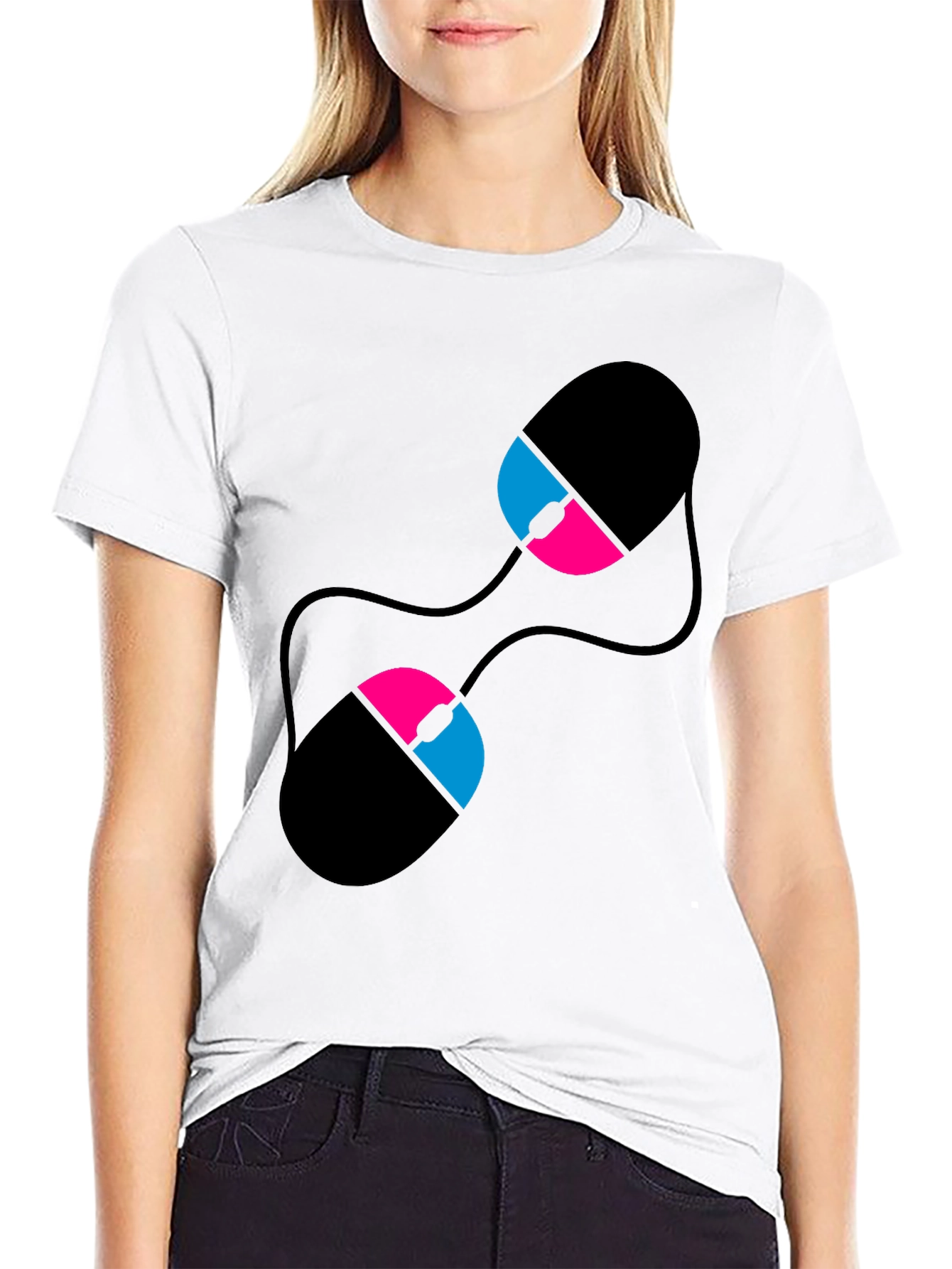 Abstract Computer Mouse Graphic T-Shirt
