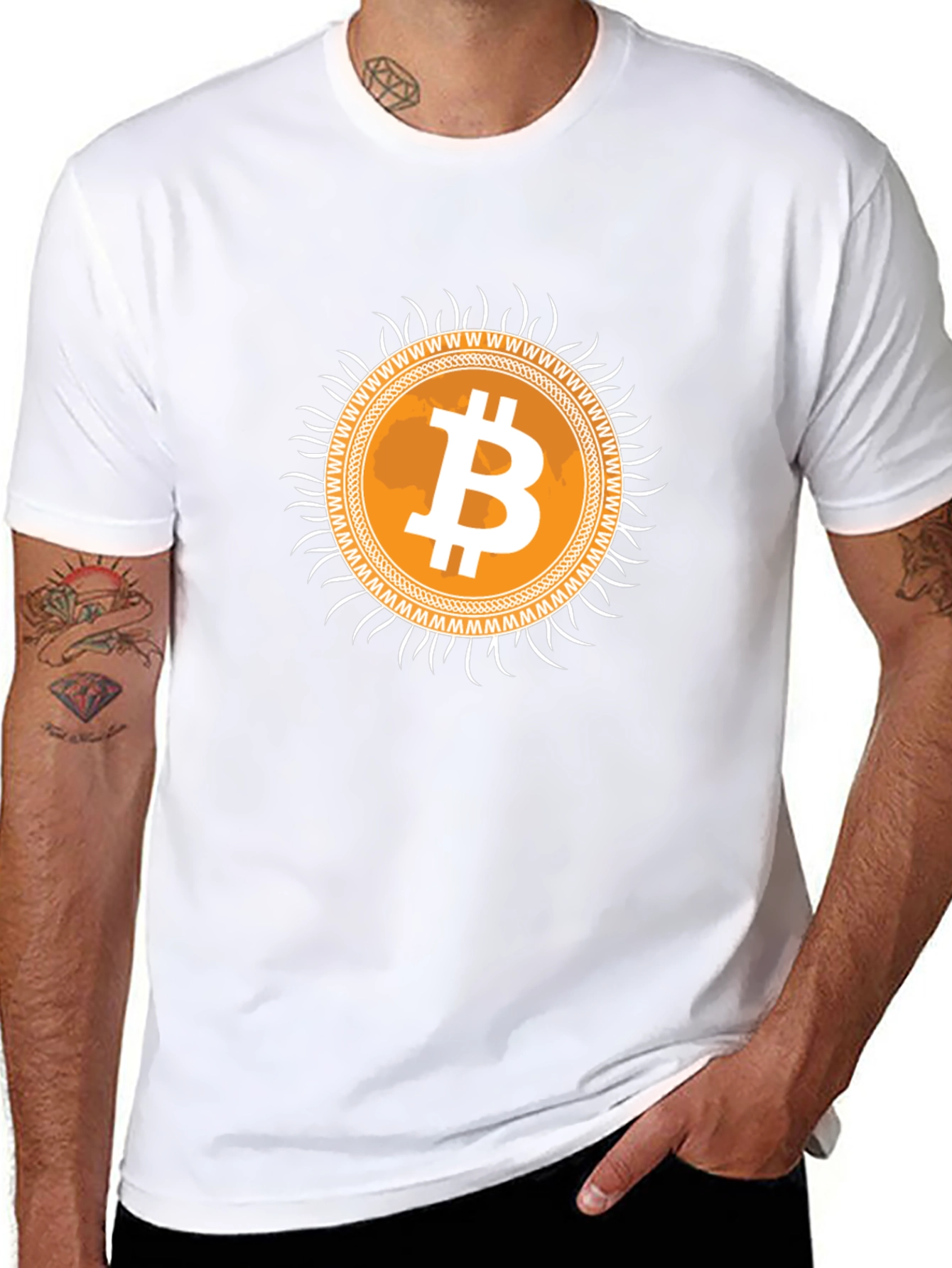 Bitcoin Sunburst Graphic Tee - Crypto Currency T-Shirt