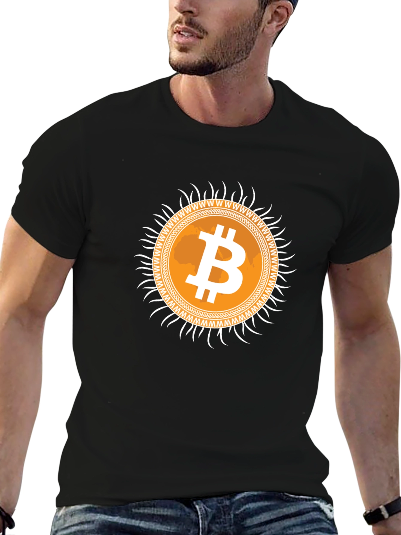 Bitcoin Sunburst Graphic Tee - Crypto Currency T-Shirt
