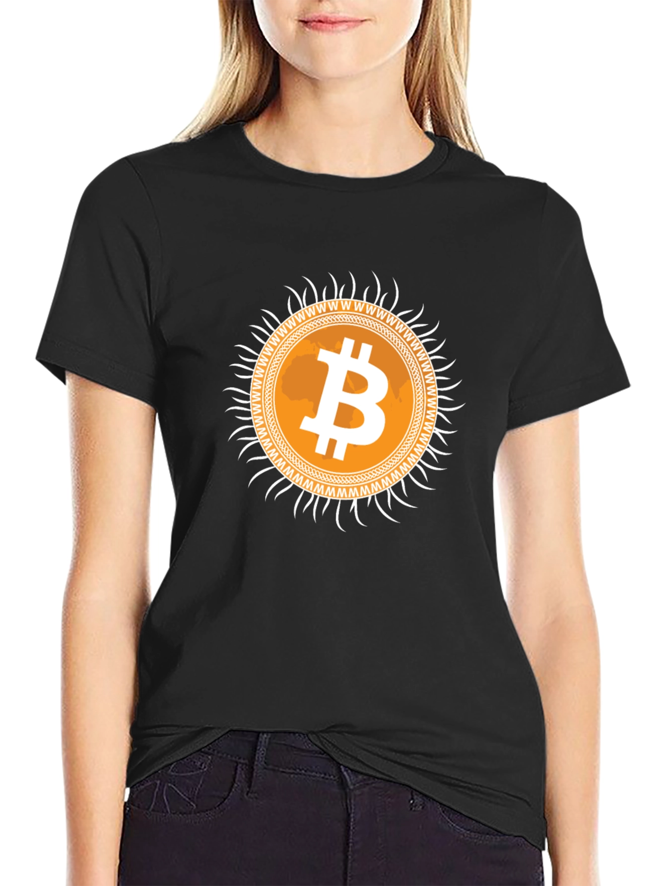 Bitcoin Sunburst Graphic Tee - Crypto Currency T-Shirt