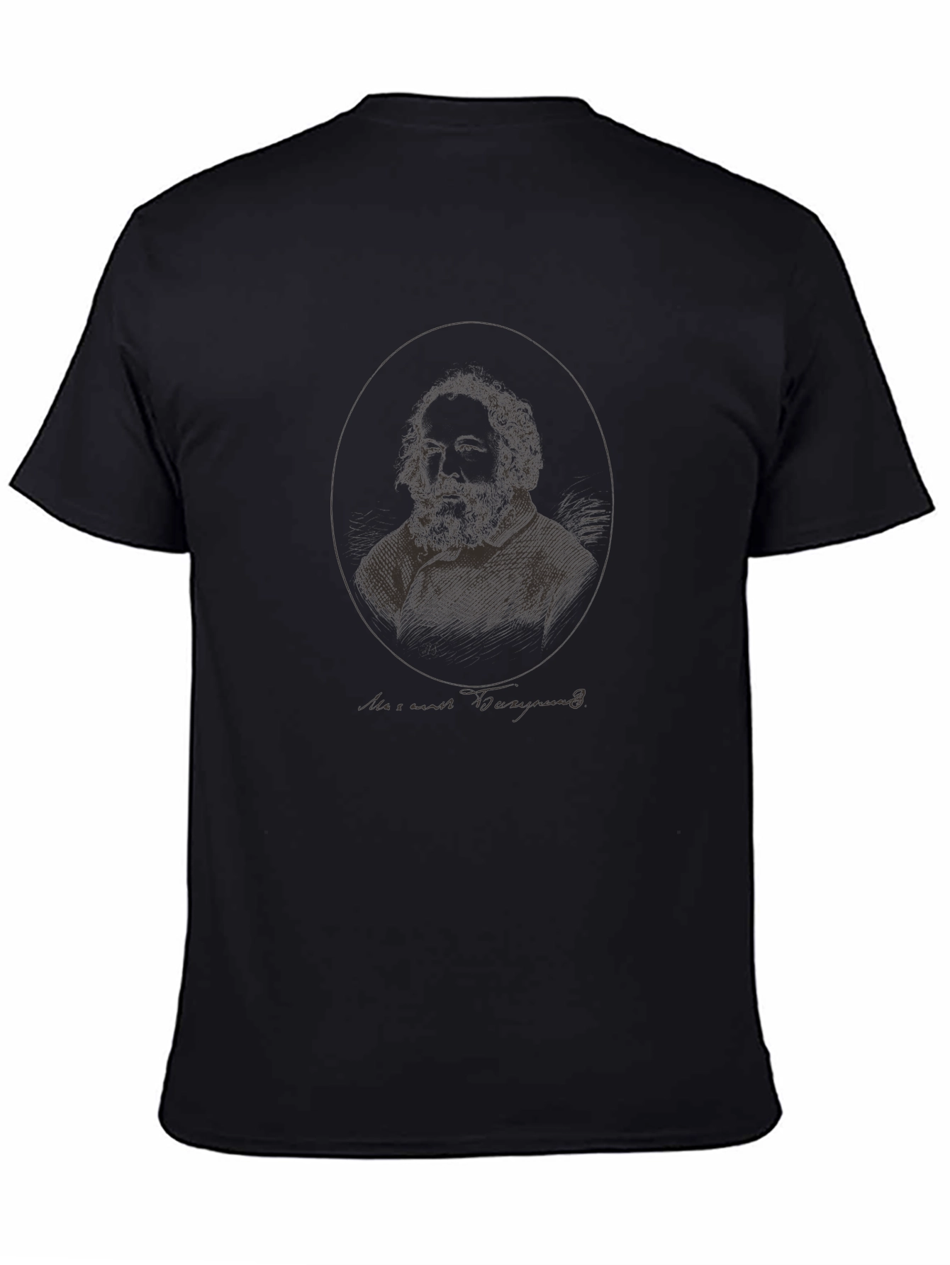 Walt Whitman Portrait Graphic Tee - Black