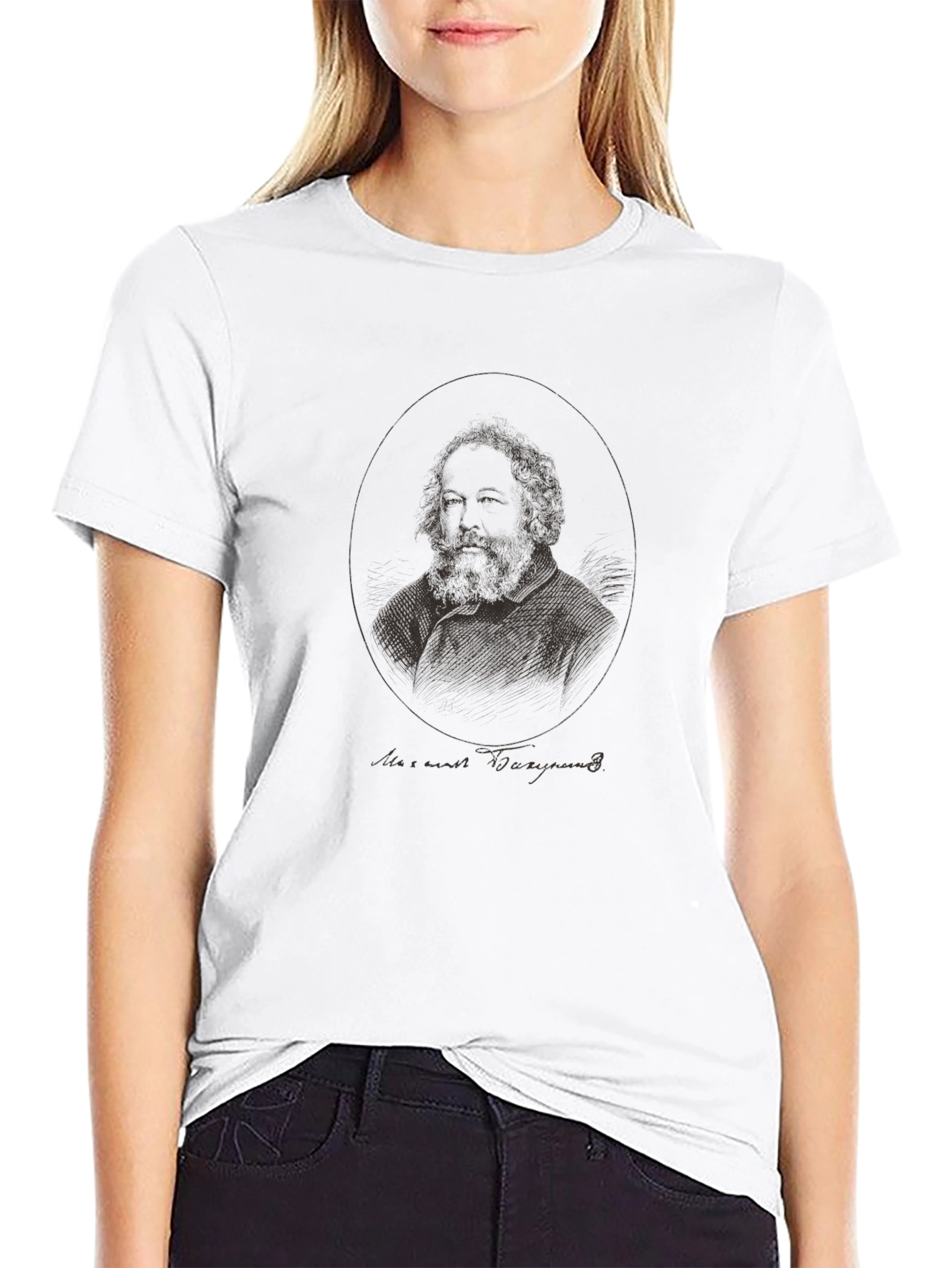 Walt Whitman Portrait Graphic Tee - Black